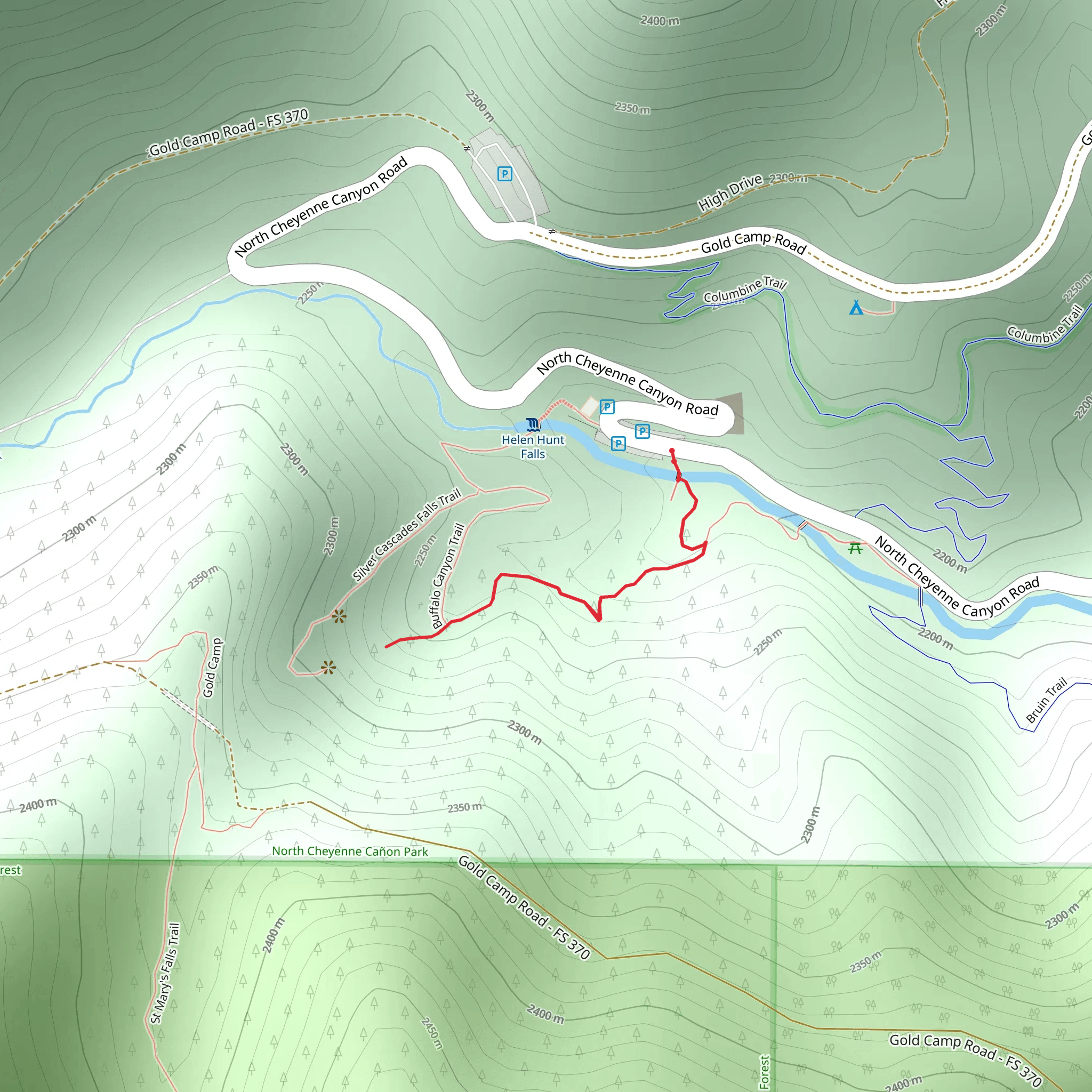 North Cheyenne Canyon Road mobile static map