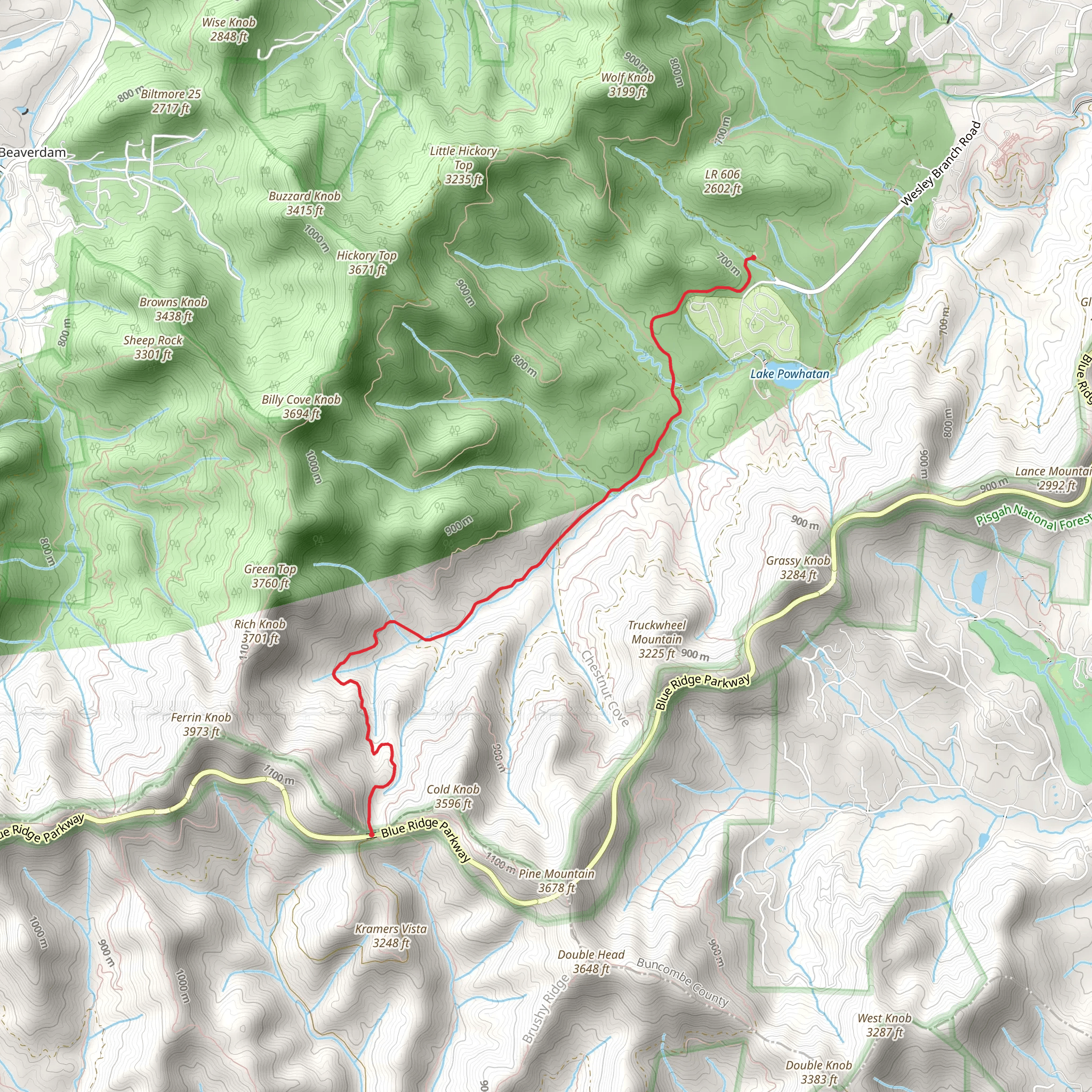 Bent Creek Gap Road mobile static map