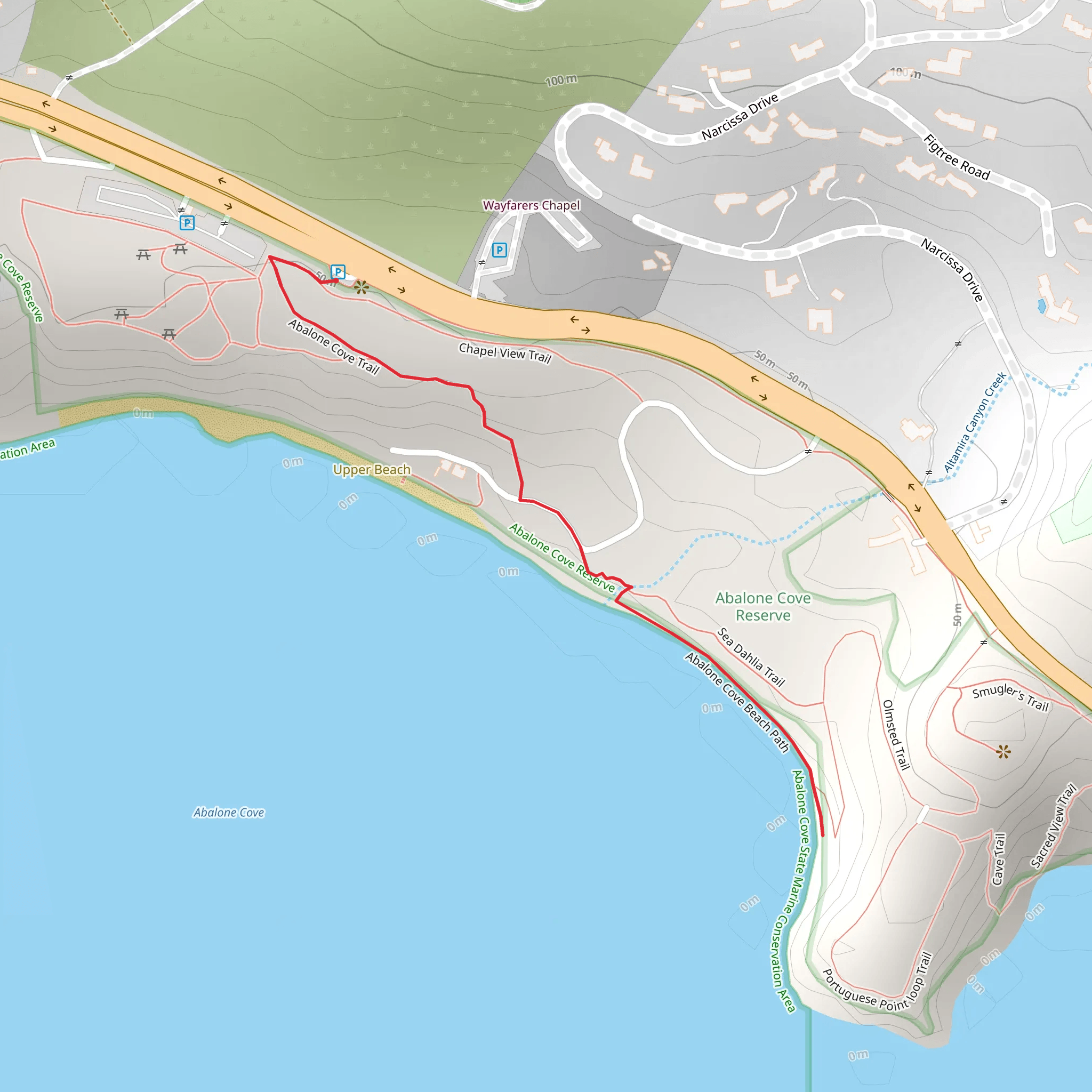 Abalone Cove Beach Path mobile static map