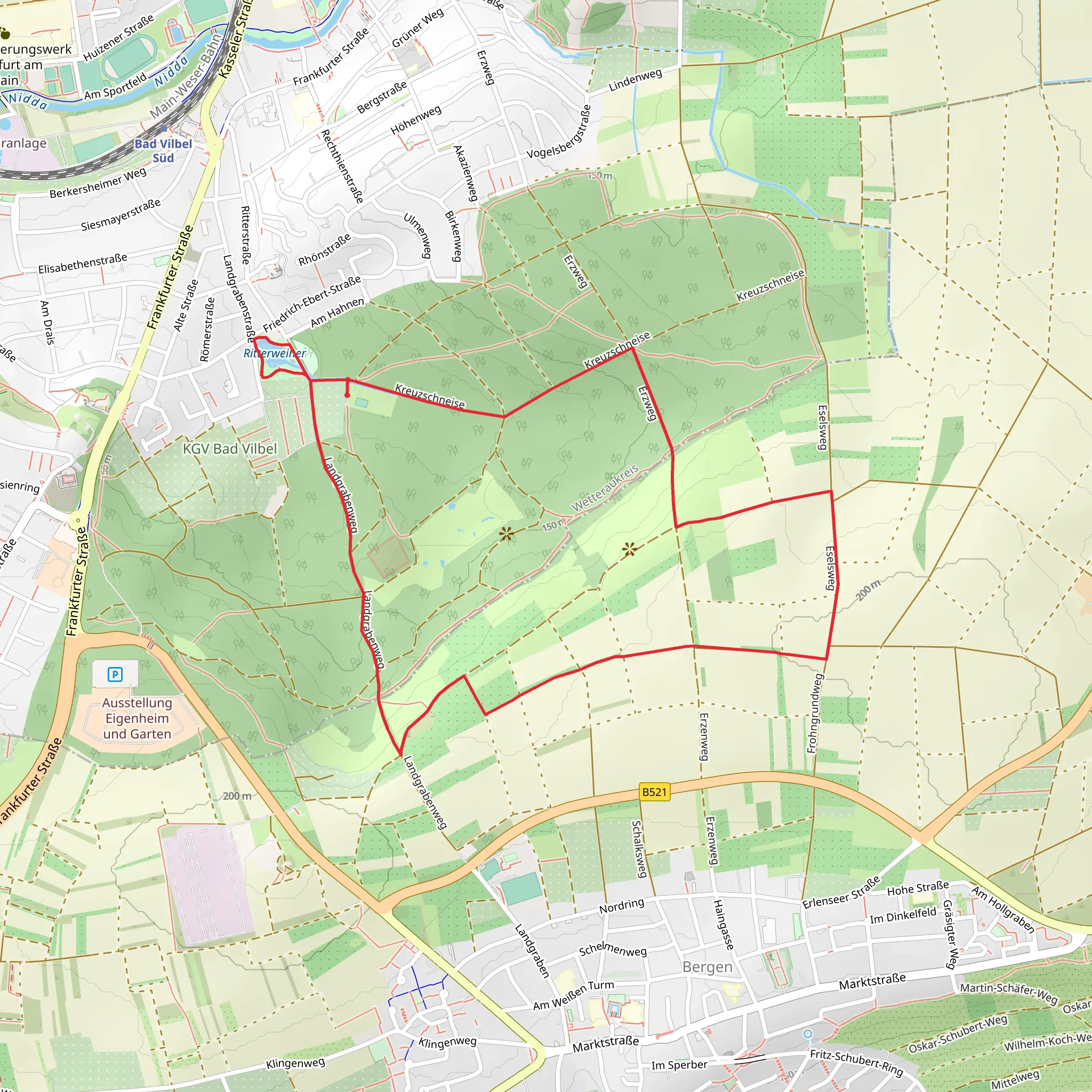 Ritterweiher via Eselsweg mobile static map