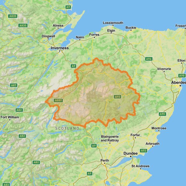 Cairngorms National Park mobile static map