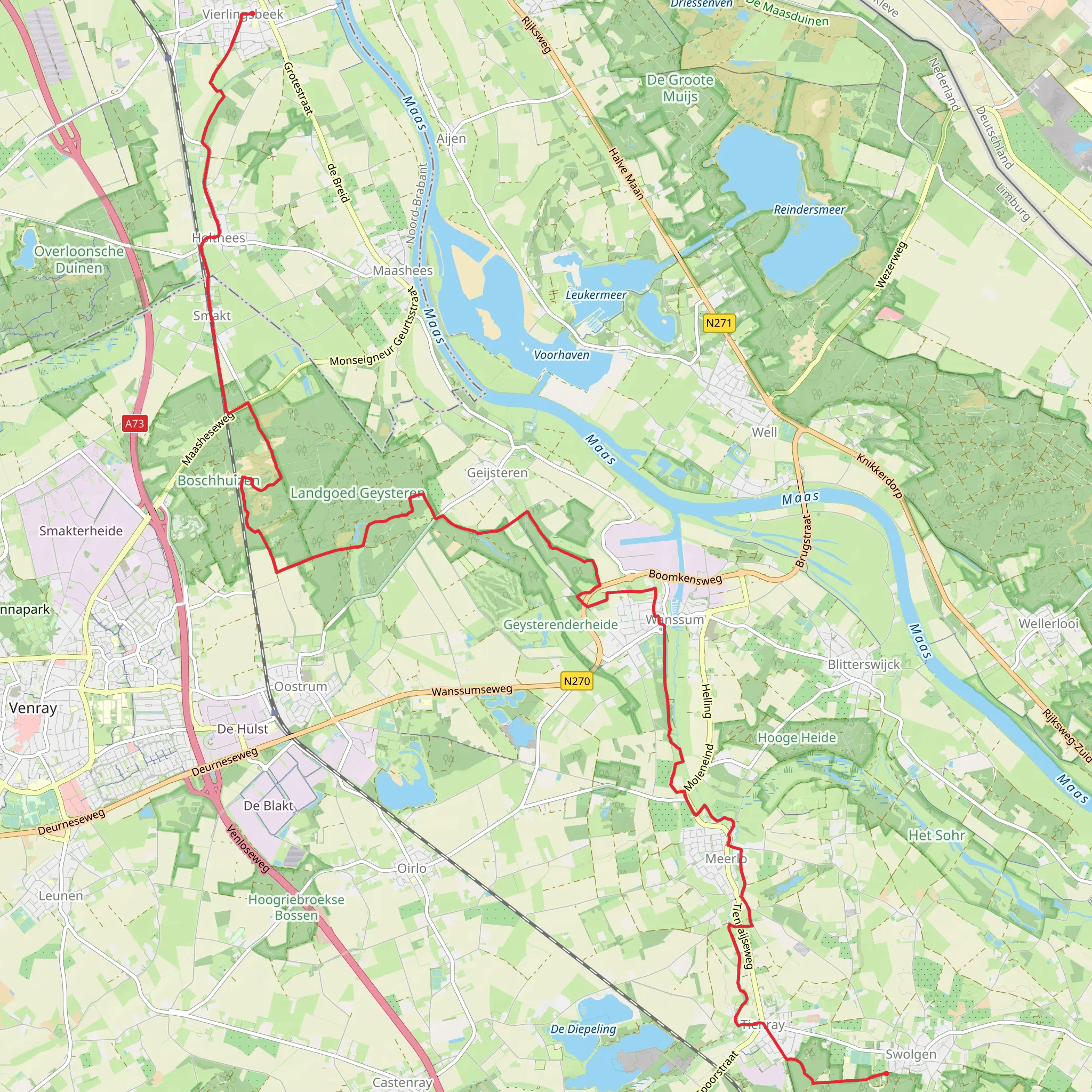 Swolgen to Kerk via Peddepoel mobile static map