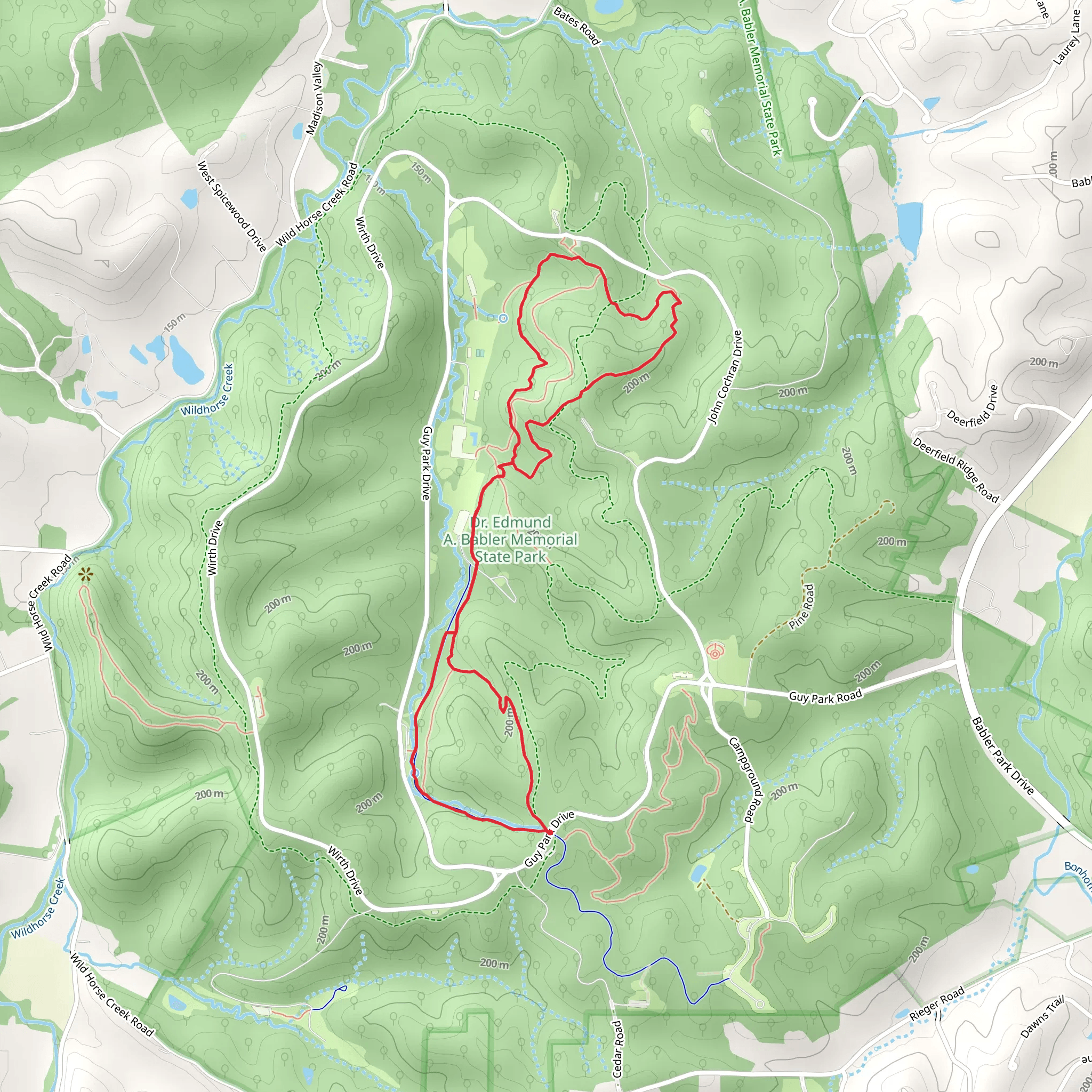 Dogwood and Woodbine Loop Trail mobile static map