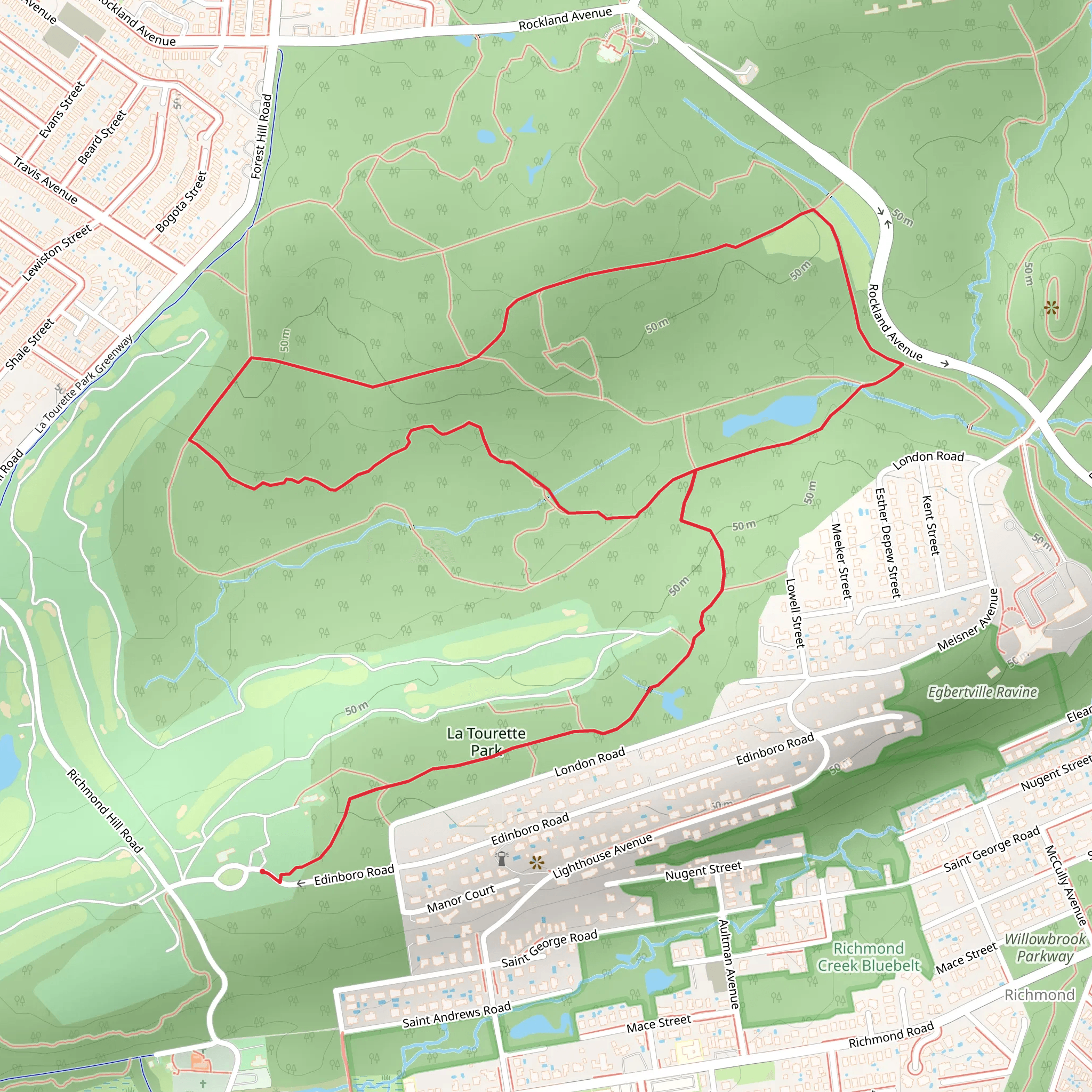 Greenbelt Red -Blue Trail mobile static map