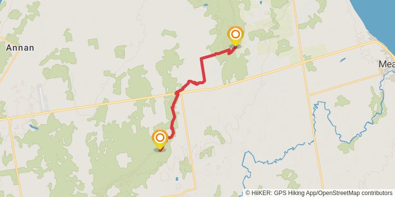 The Bruce Trail stage 33 Map