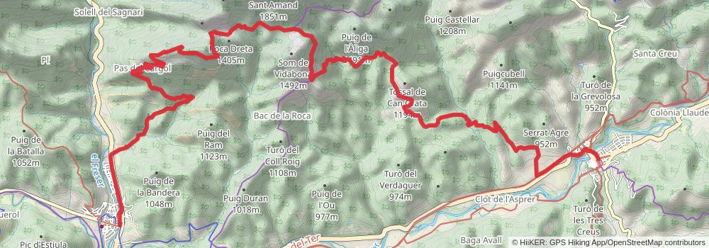 GR 3 Central Path of Catalonia stage 25 Map