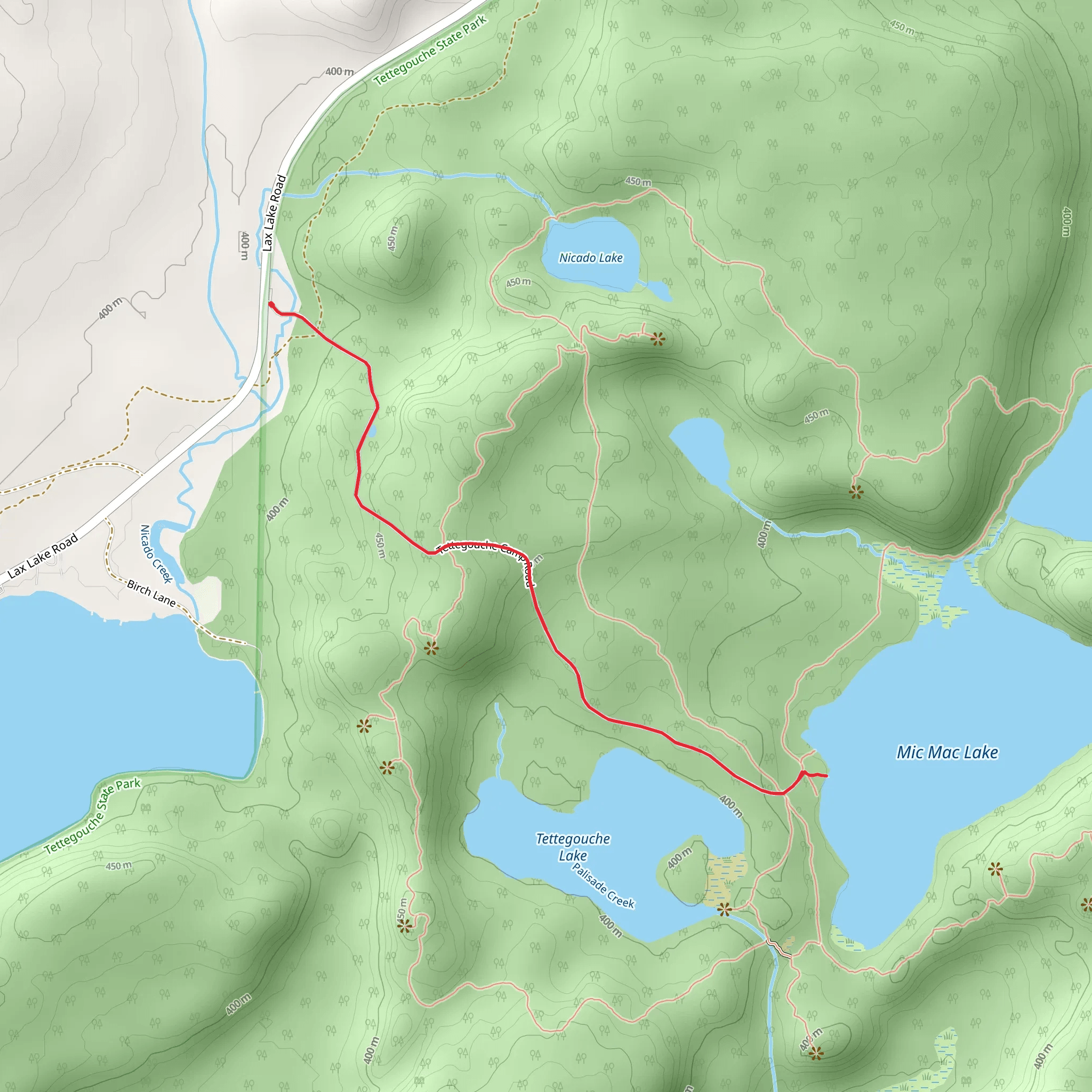 Mic Mac Lake via Tettegouche Camp Road mobile static map