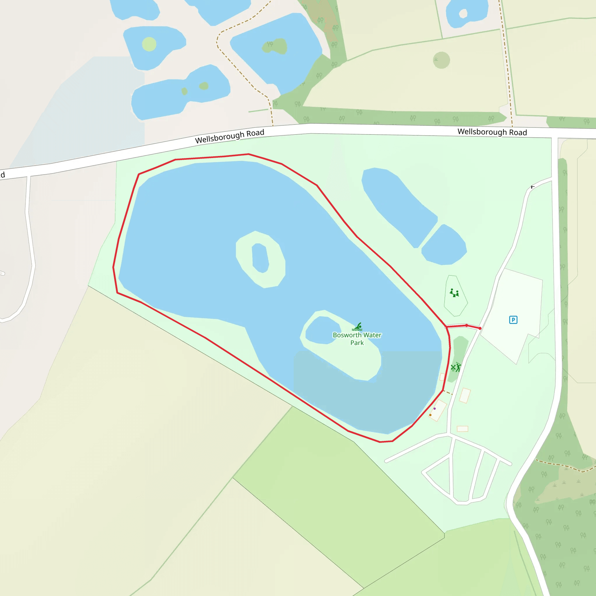 Bosworth Water Park Loop mobile static map