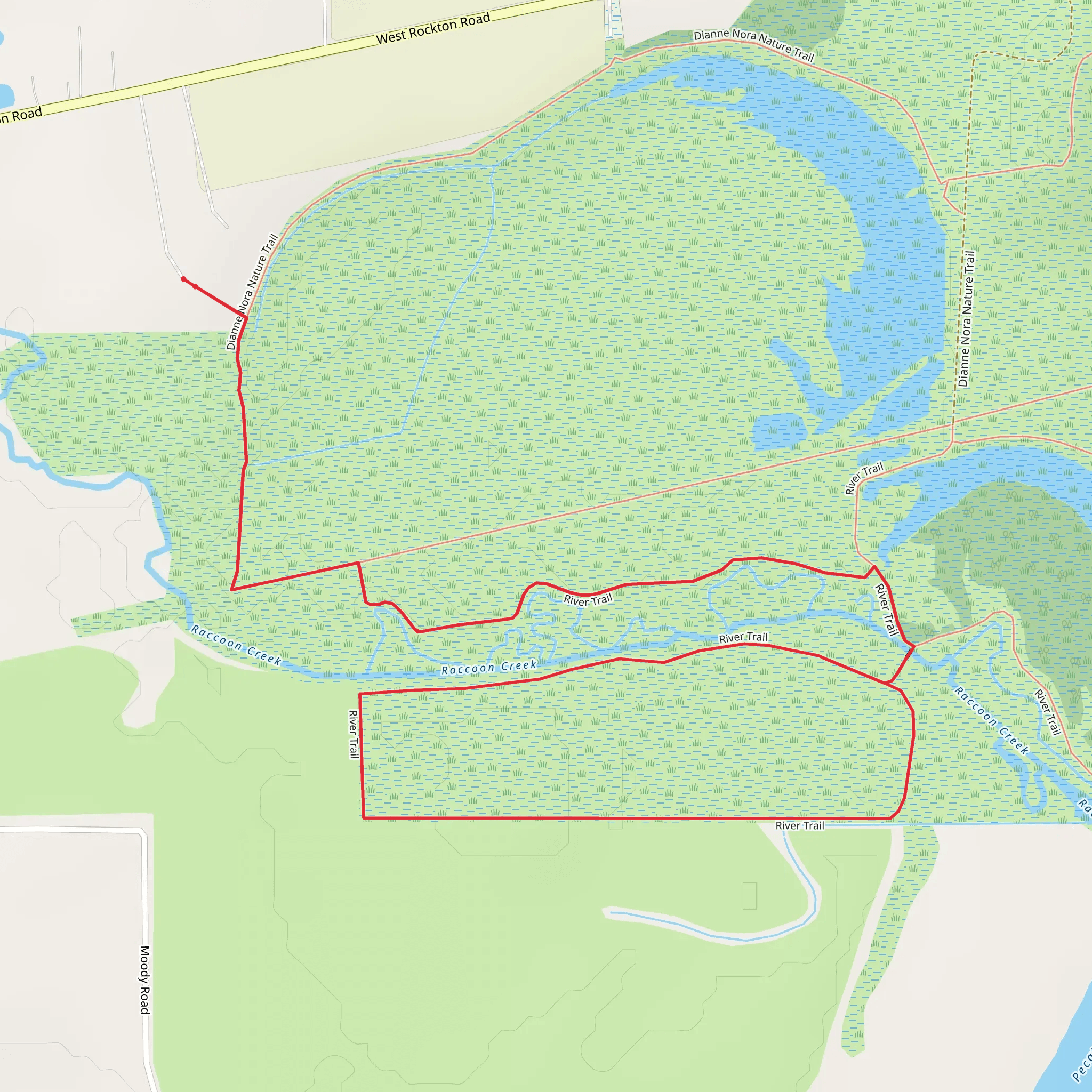 River and Dianne Nora Nature Loop Trail mobile static map