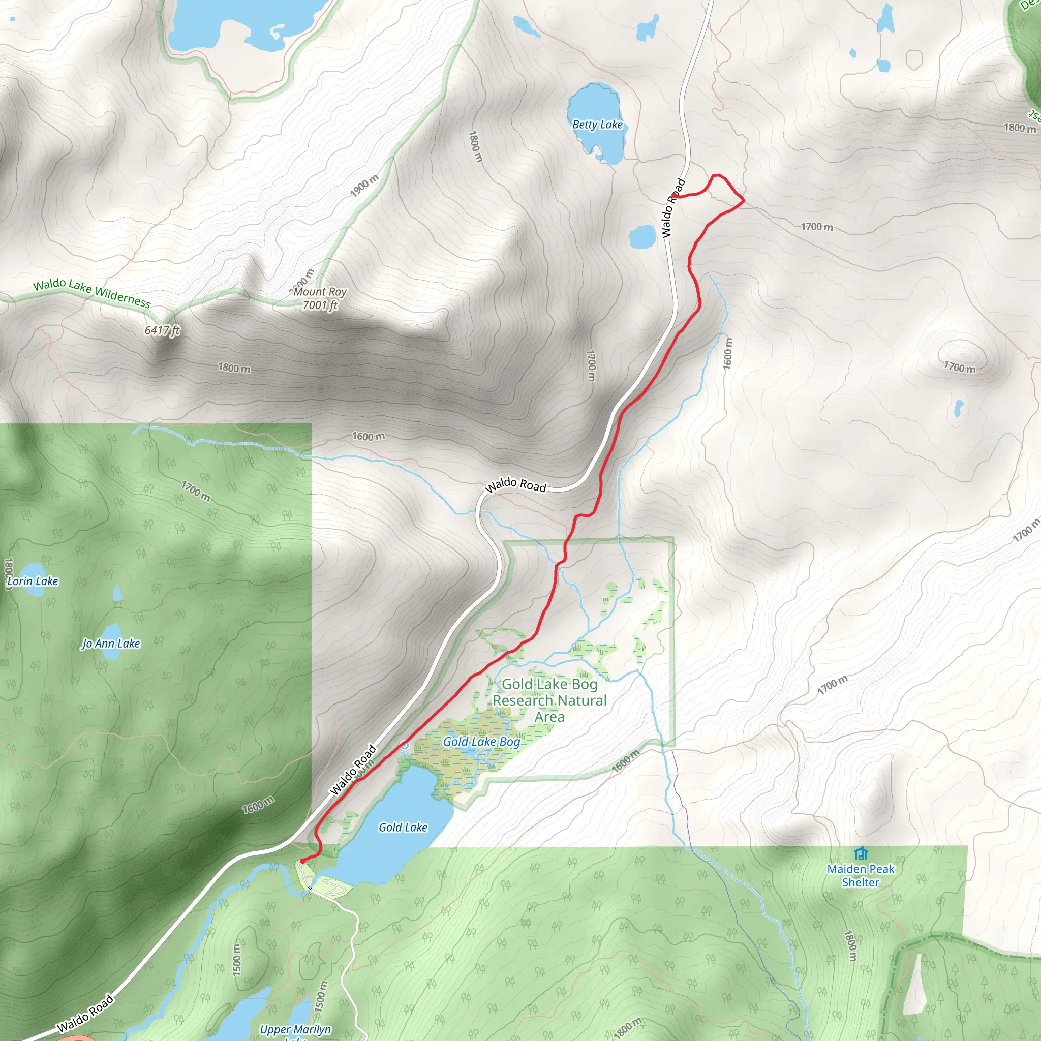 Gold Lake Trail mobile static map