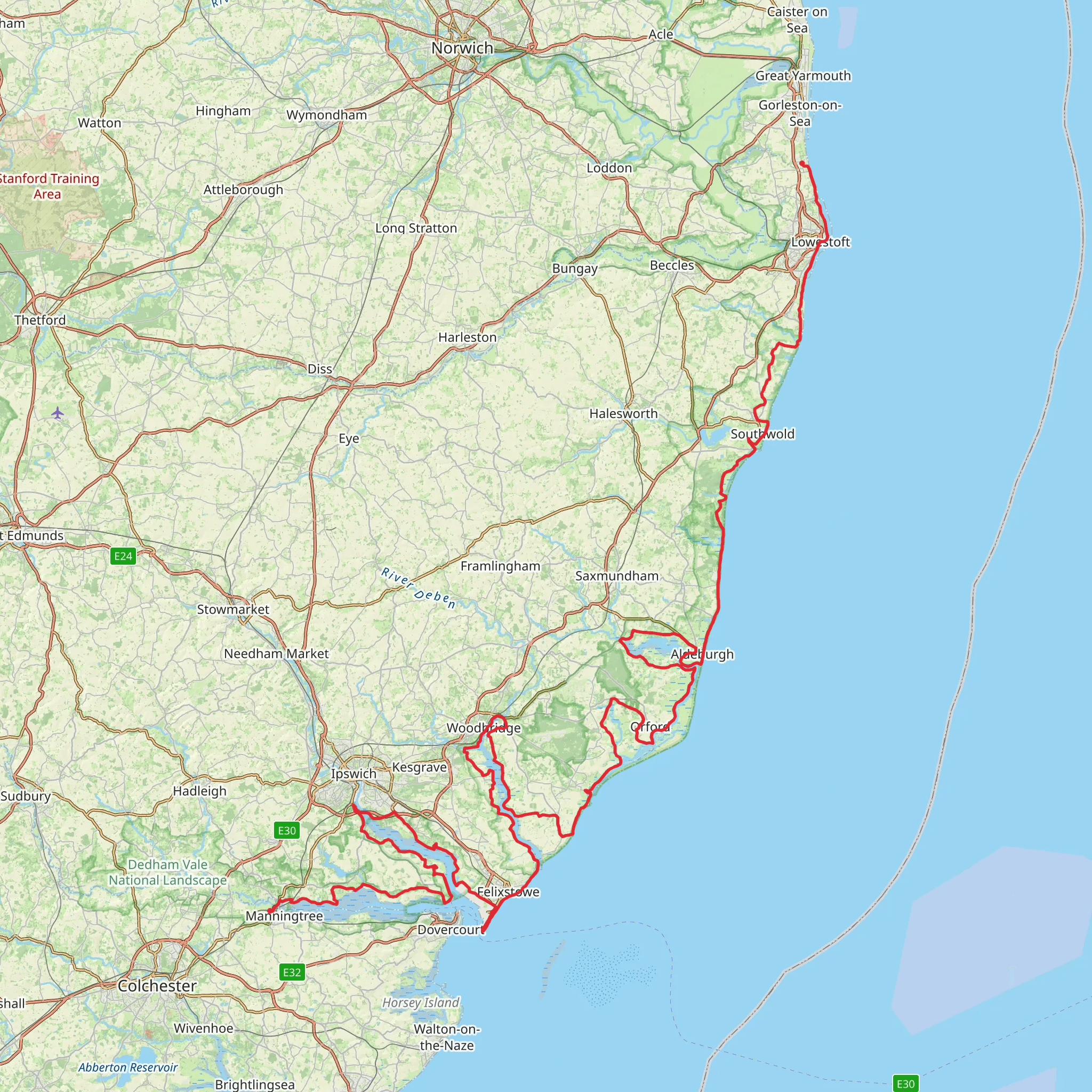 Suffolk Coast Walk mobile static map