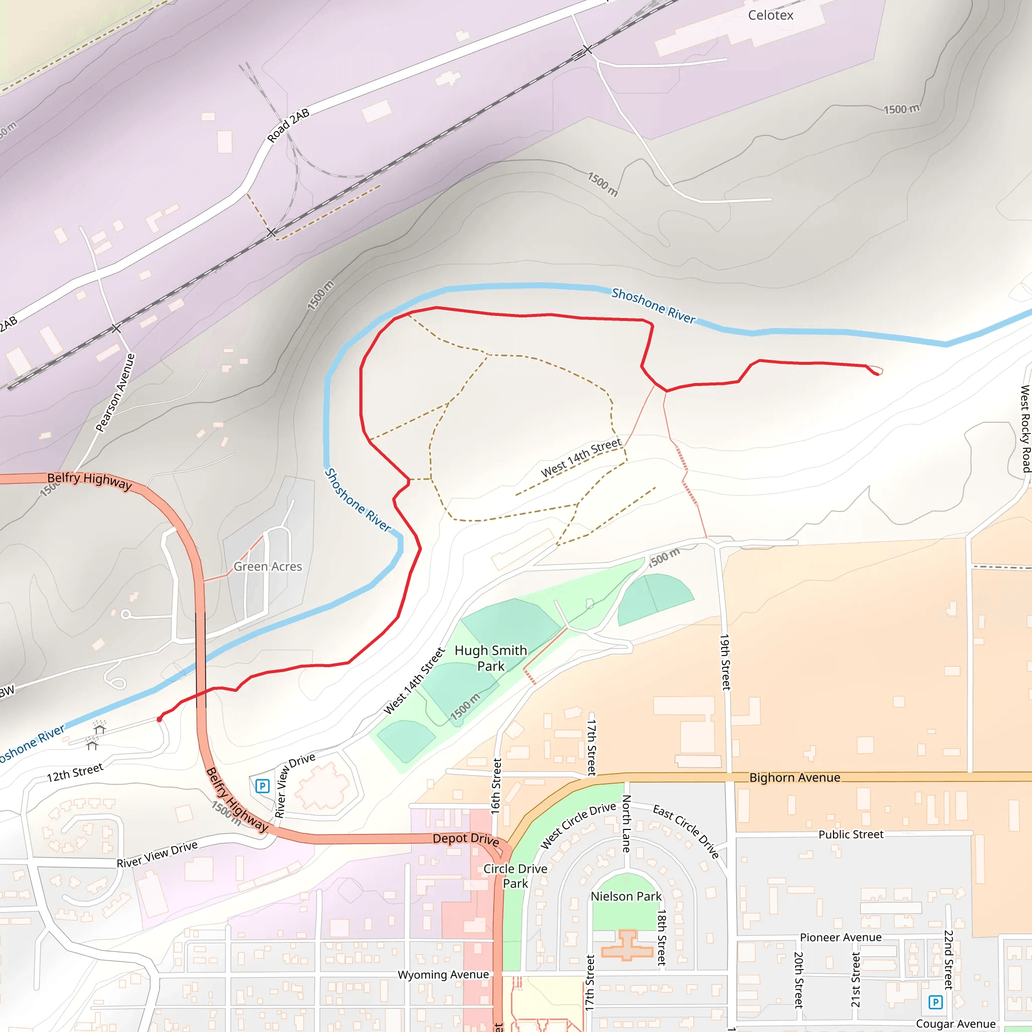Shoshone River mobile static map