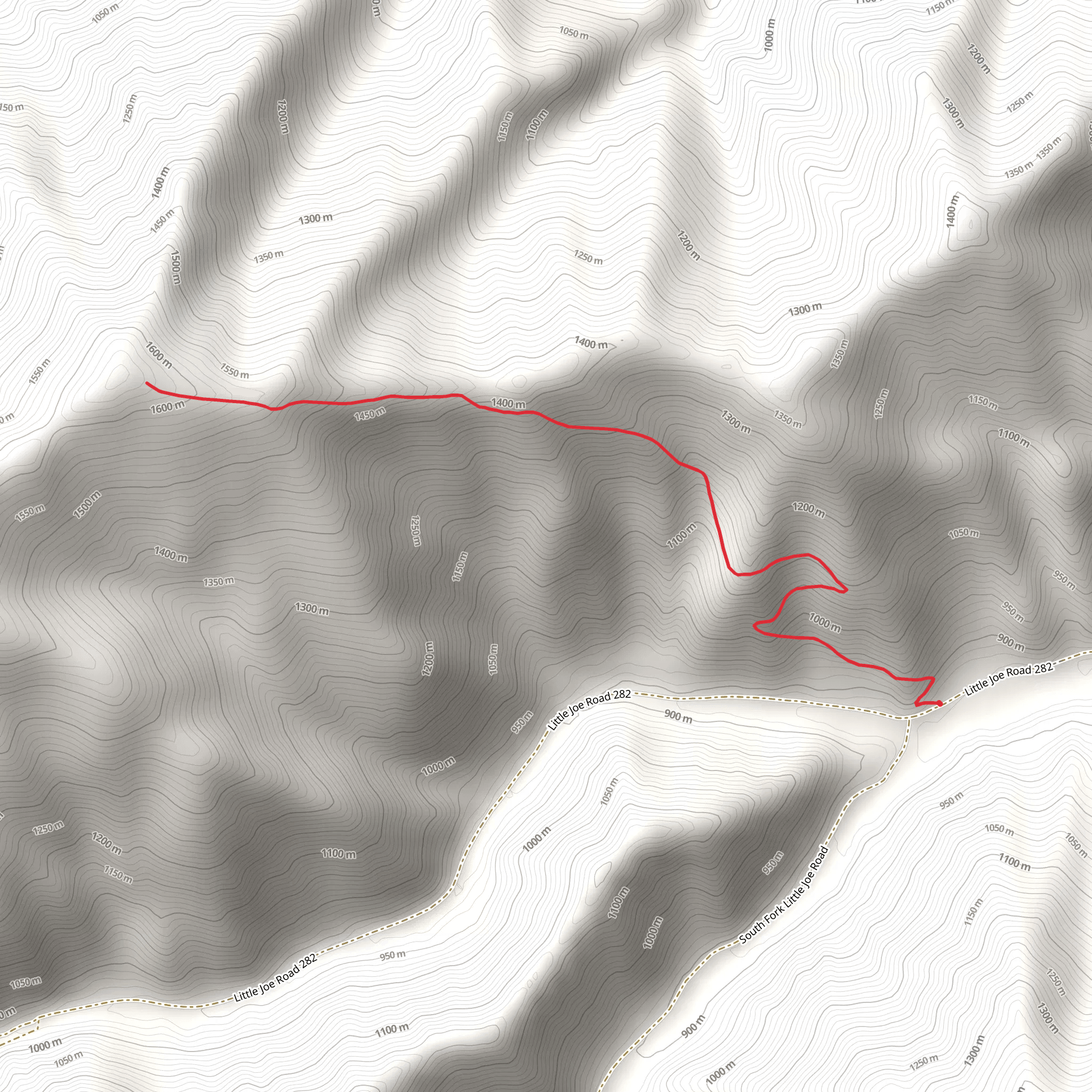 North Fork Little Joe Ridge Trail mobile static map