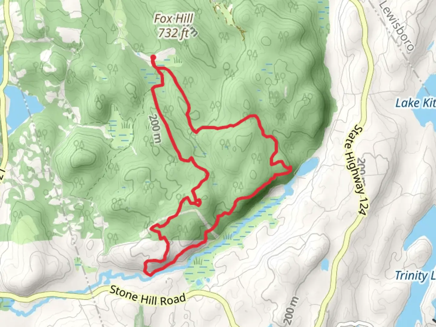 An image depicting the trail Gillmore Pond Loop from Michigan Road and its surrounding area.