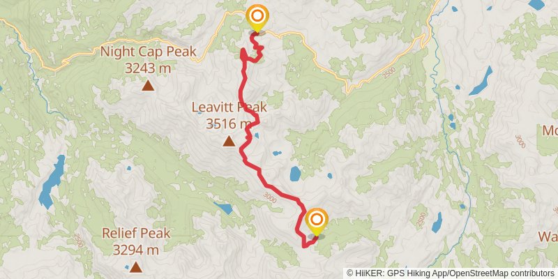 Tahoe To Yosemite Trail stage 11 Map