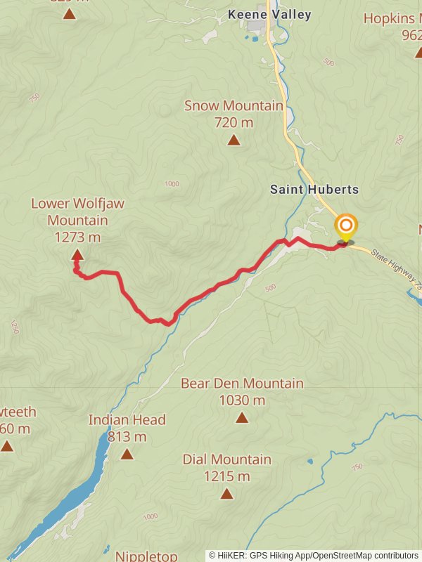 Lower Wolfjaw Mountain via West River Trail mobile static map