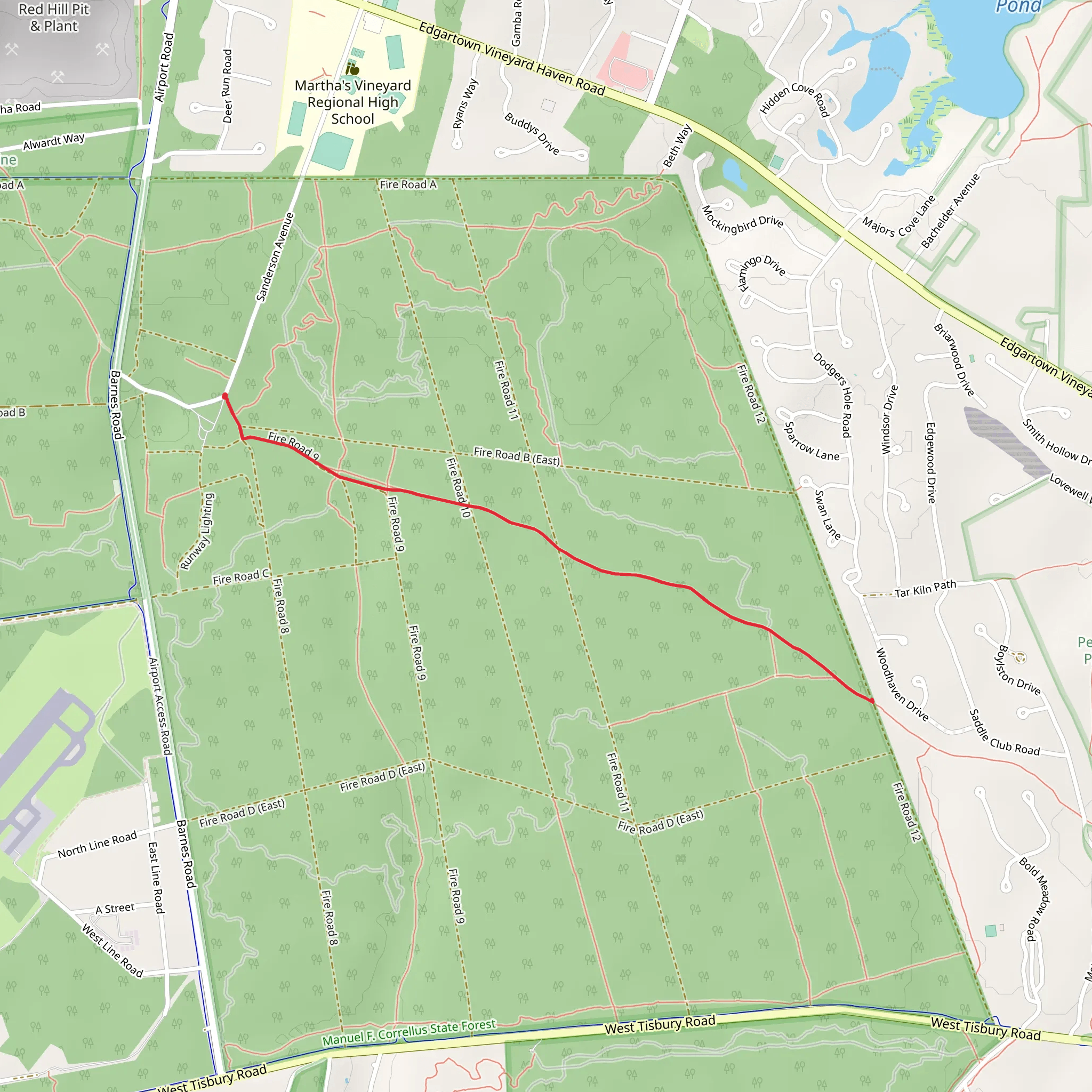 Sanderson Avenue East Trail mobile static map