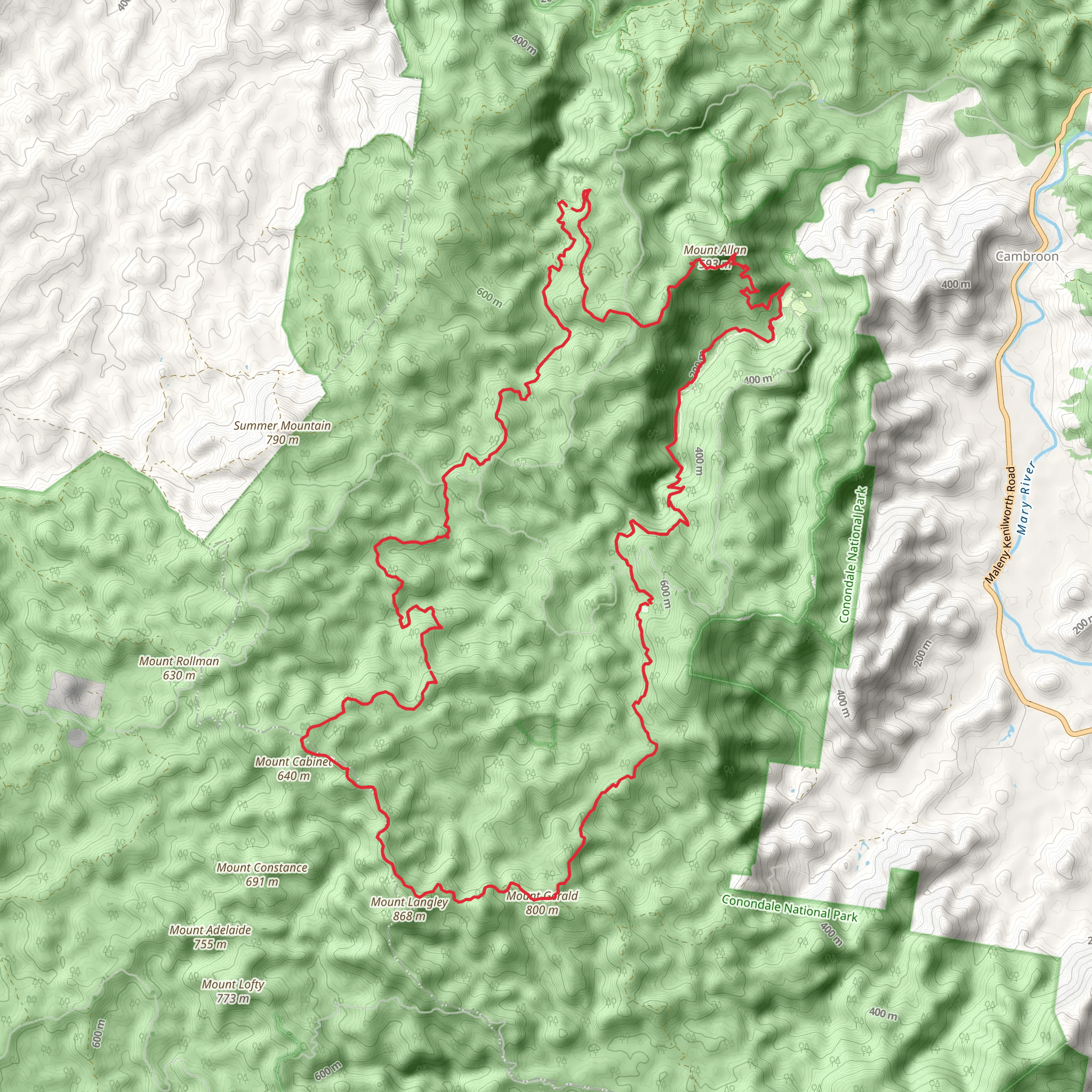 Conondale Range Great Walk mobile static map