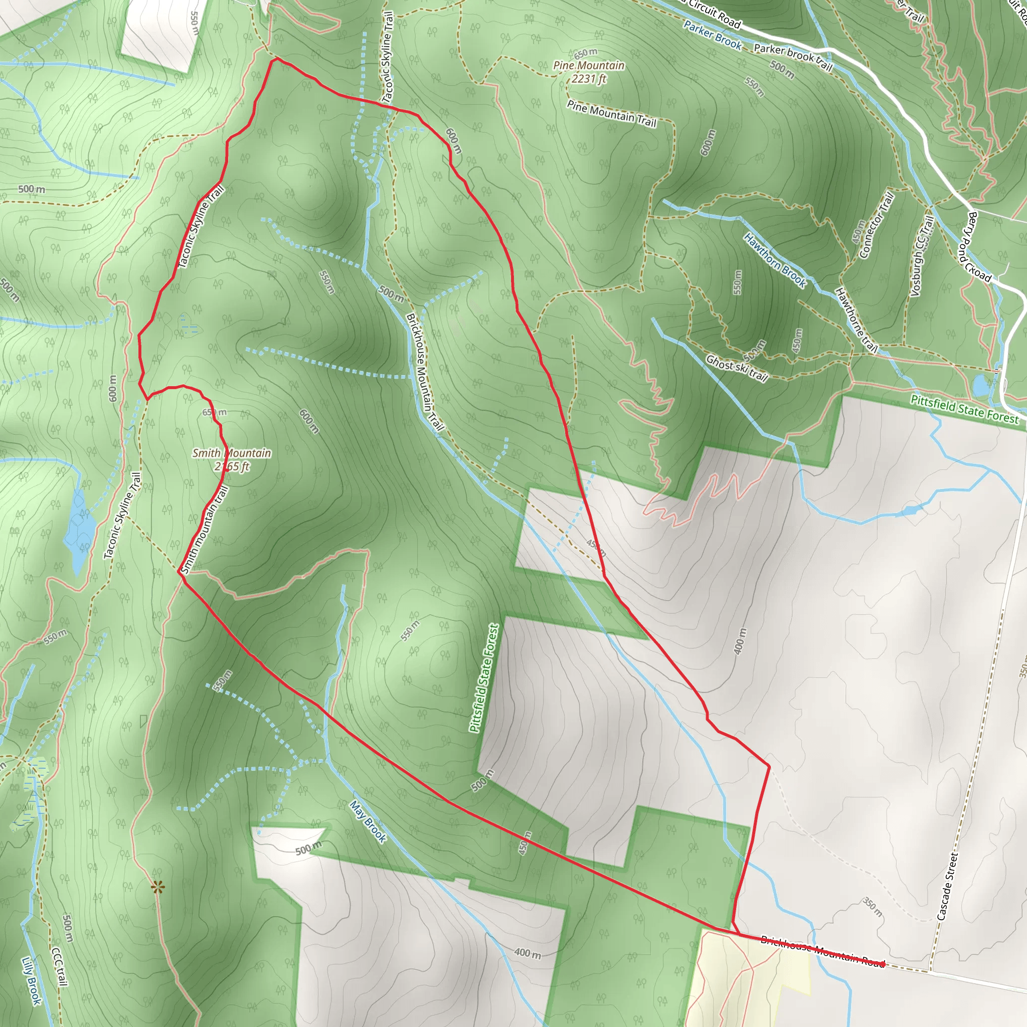 Smith Mountain Loop via Brickhouse Mountain Road mobile static map
