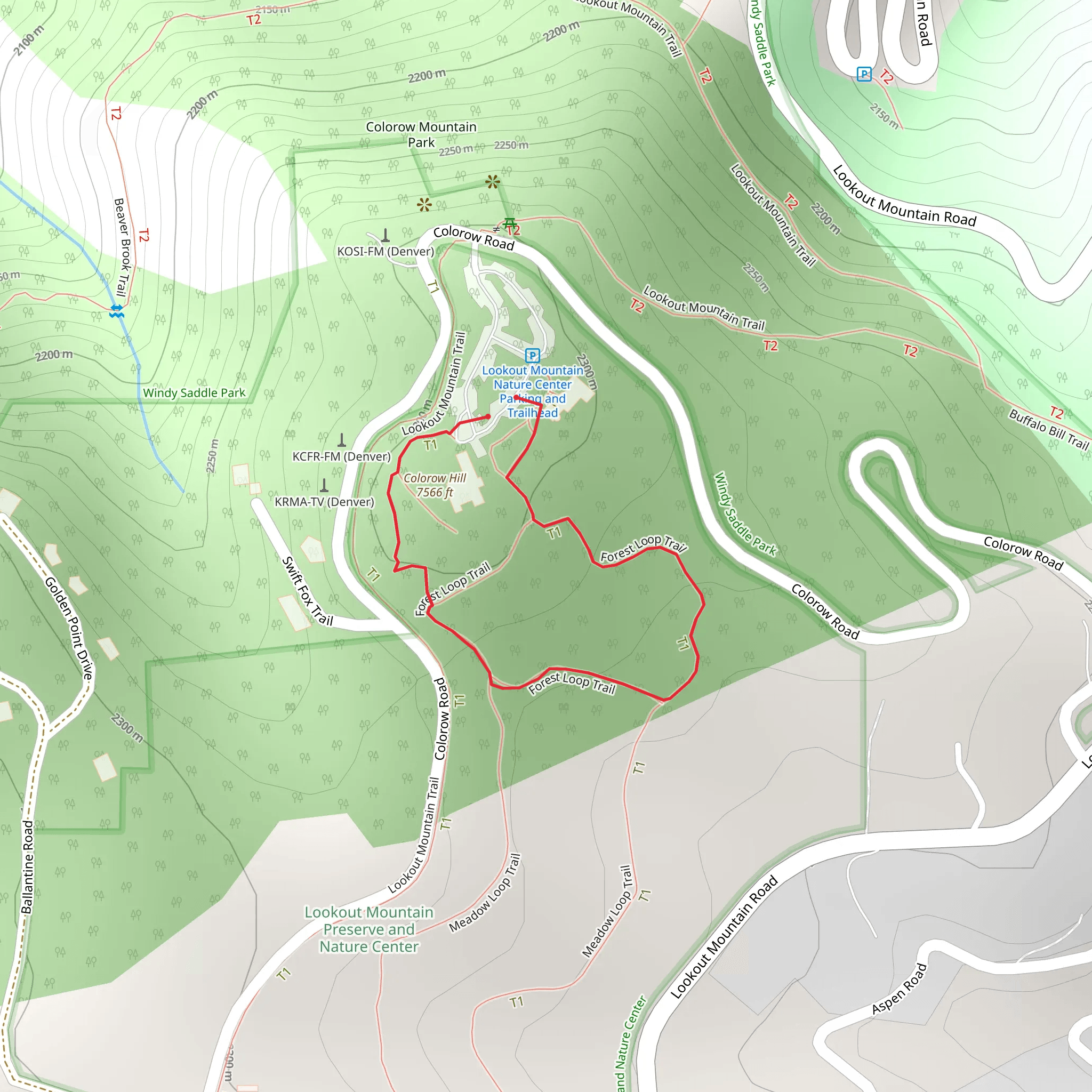 Forest loop Trail mobile static map