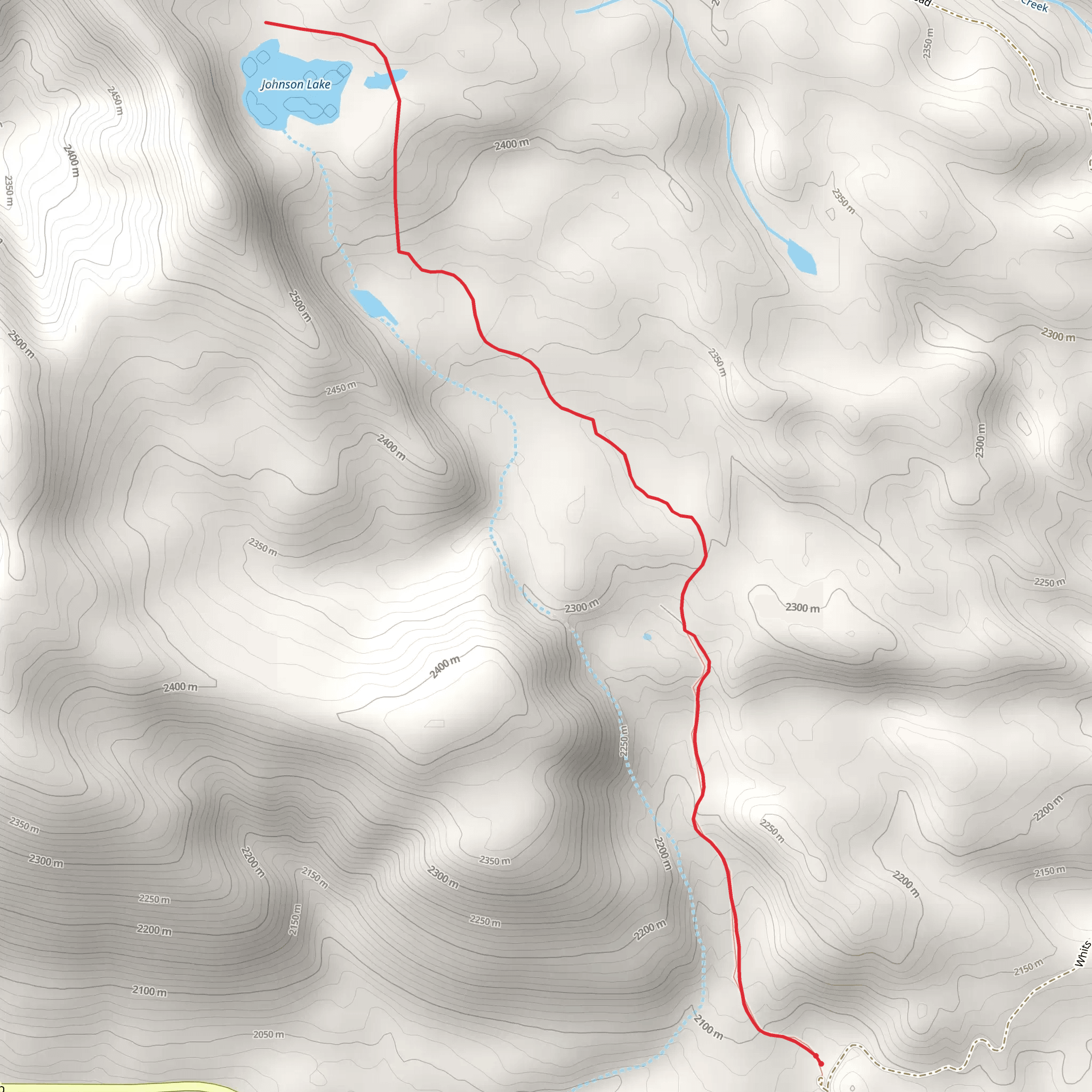 Johnson Lake Trail mobile static map