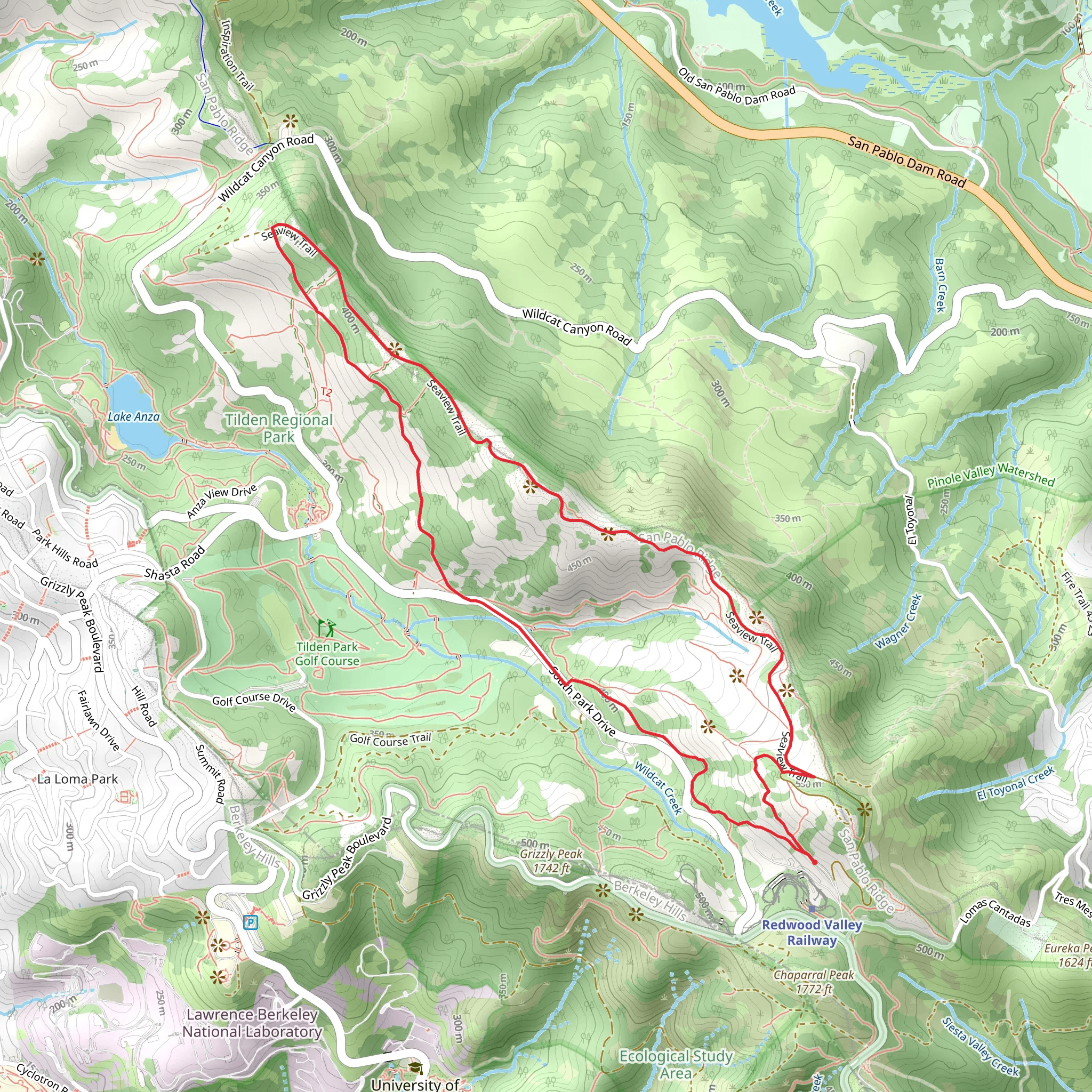 Vollmer Peak, Seaview and Lower Big Springs Loop Trail mobile static map