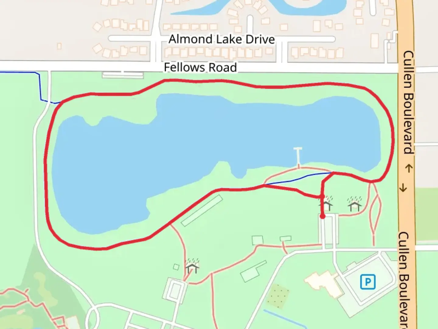 An image depicting the trail Tom Bass Regional Park Section III Loop and its surrounding area.