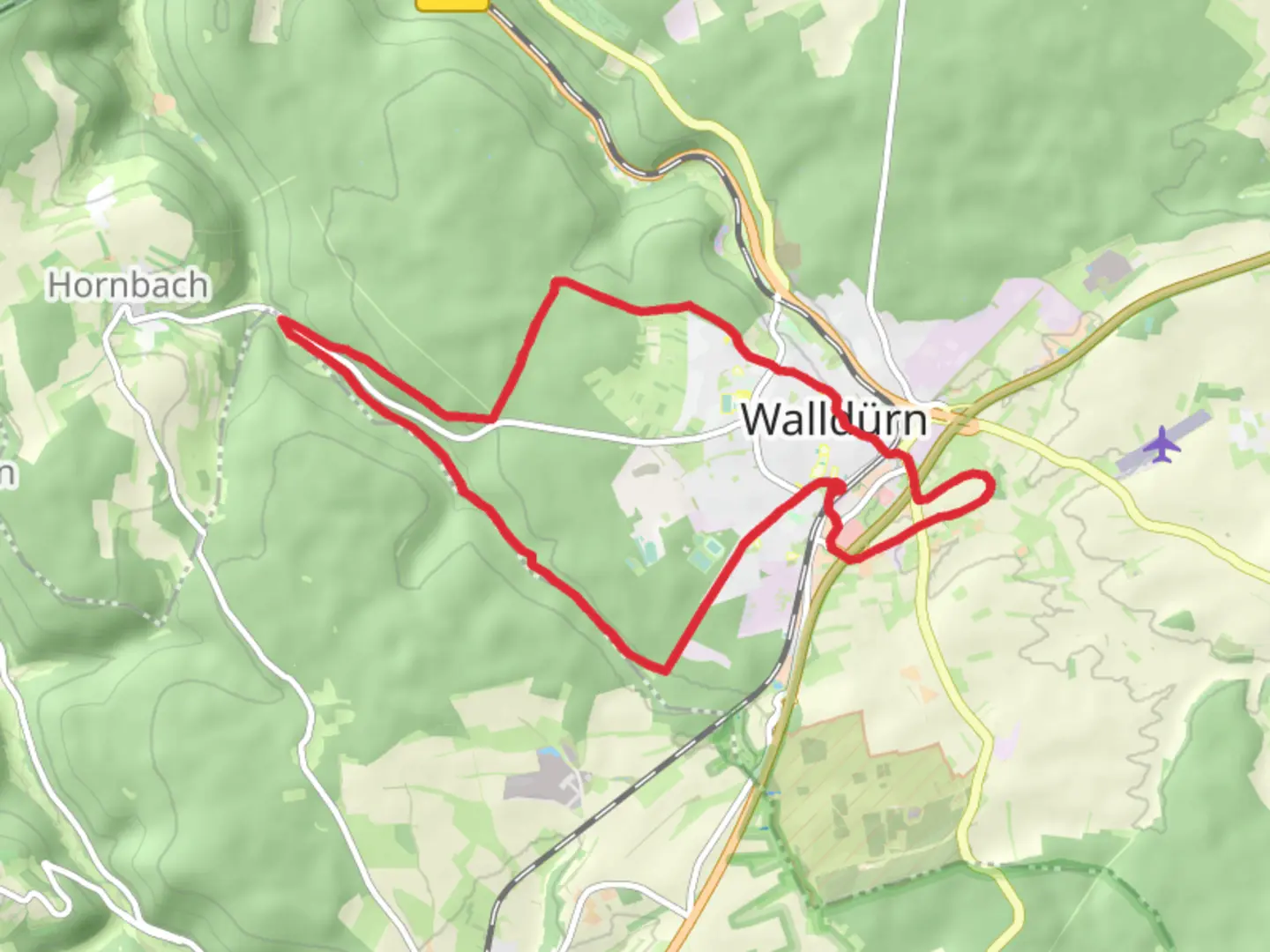 An image depicting the trail Walldurn Loop and its surrounding area.