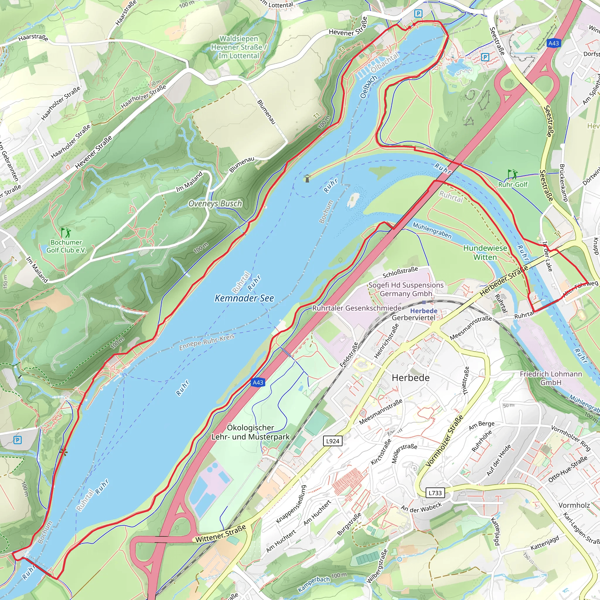 Oelbach Loop via O Rund um Stiepel mobile static map