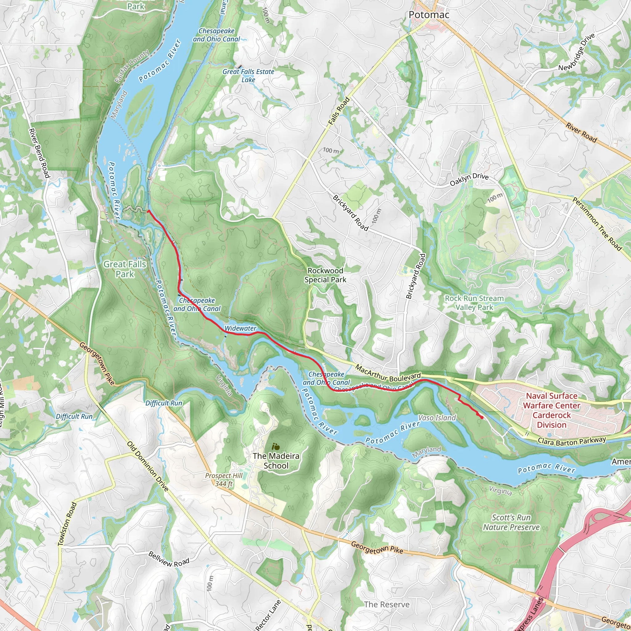 Chesapeake and Ohio Canal Towpath mobile static map