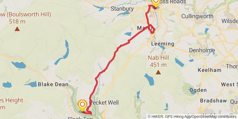 Ramsbottom to Skiptom Walk stage 4 Map