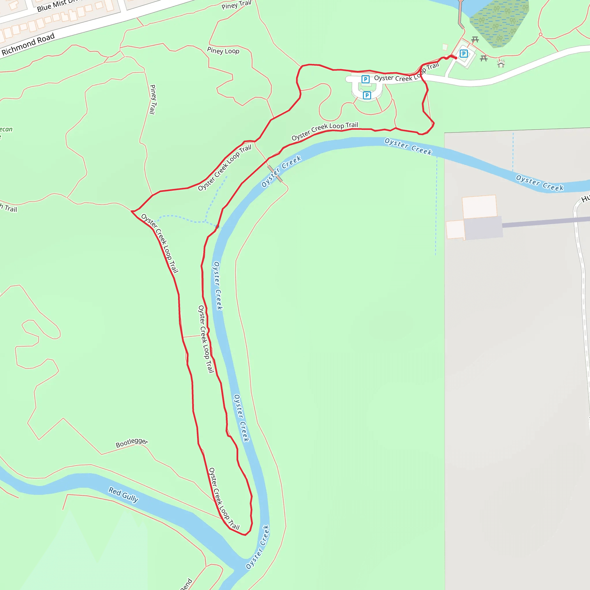 Oyster Creek Loop Trail mobile static map