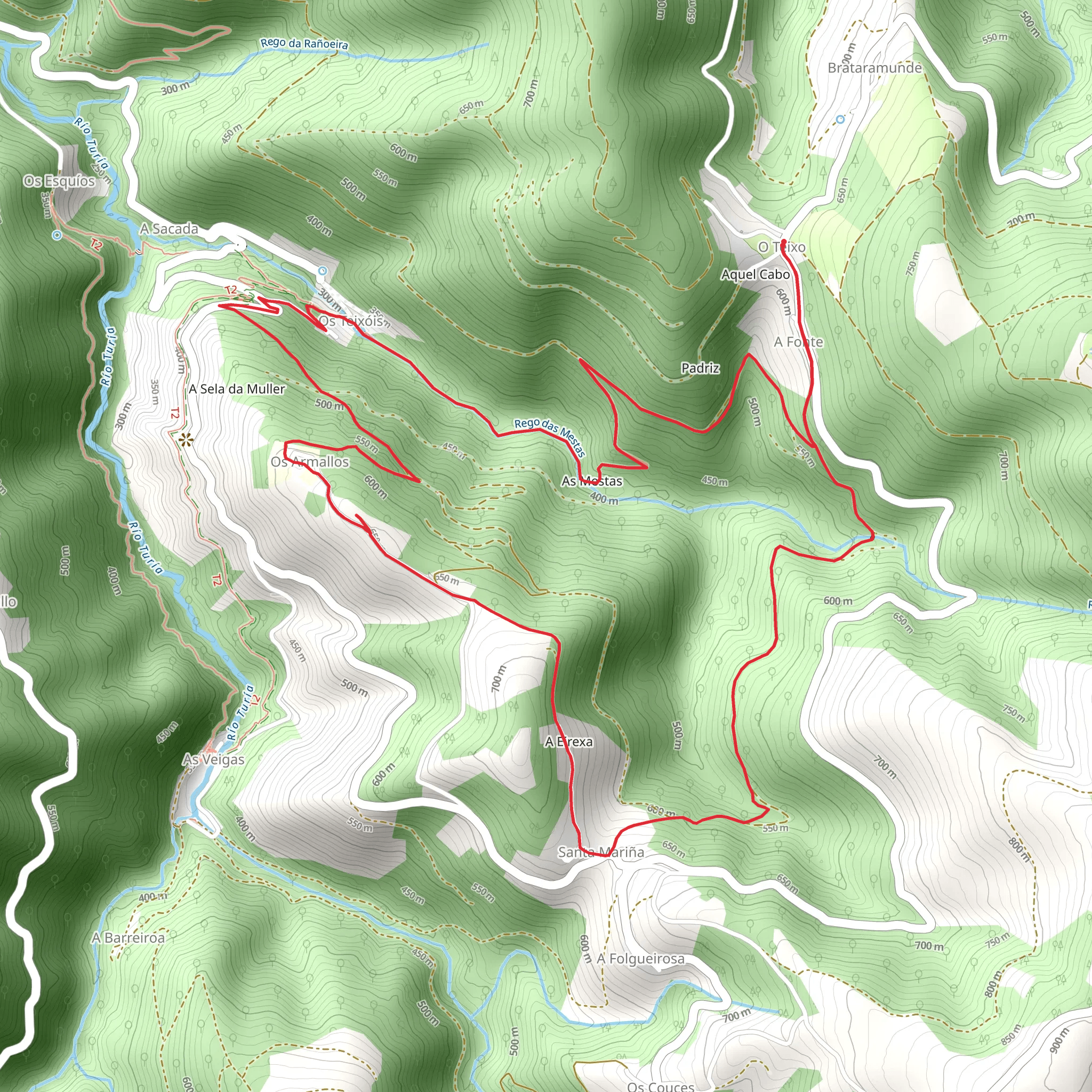 Route Teixo-Teixois mobile static map