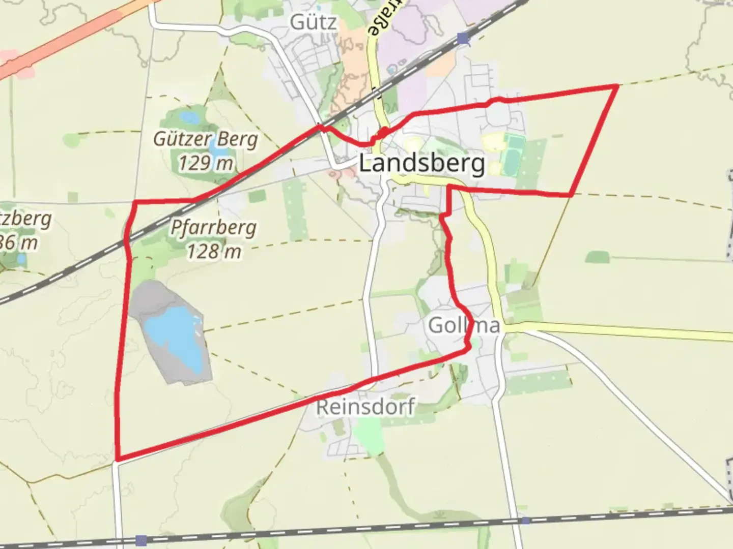 An image depicting the trail Landsberg and Gollma Loop and its surrounding area.