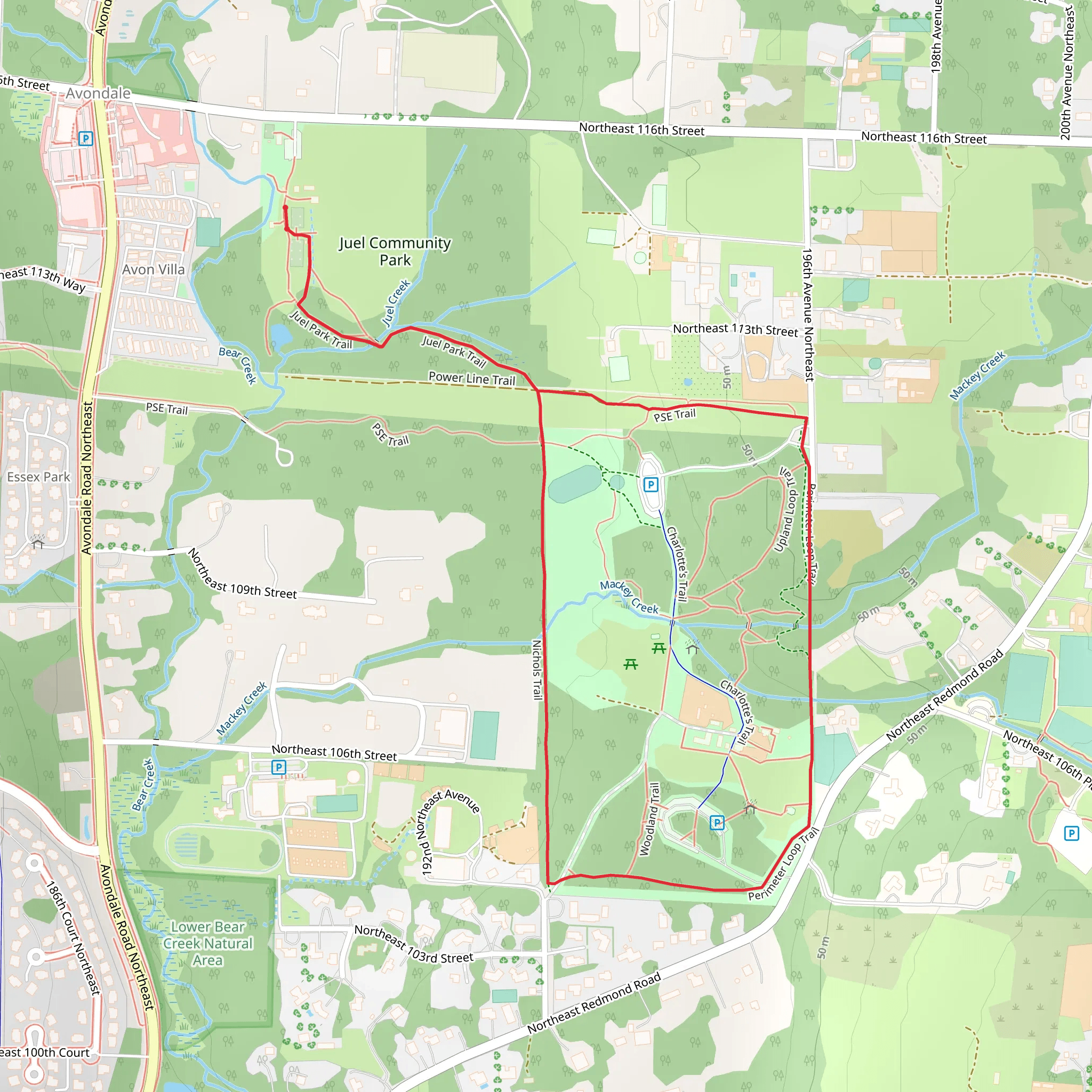 Farrel McWhirter Park Loop mobile static map