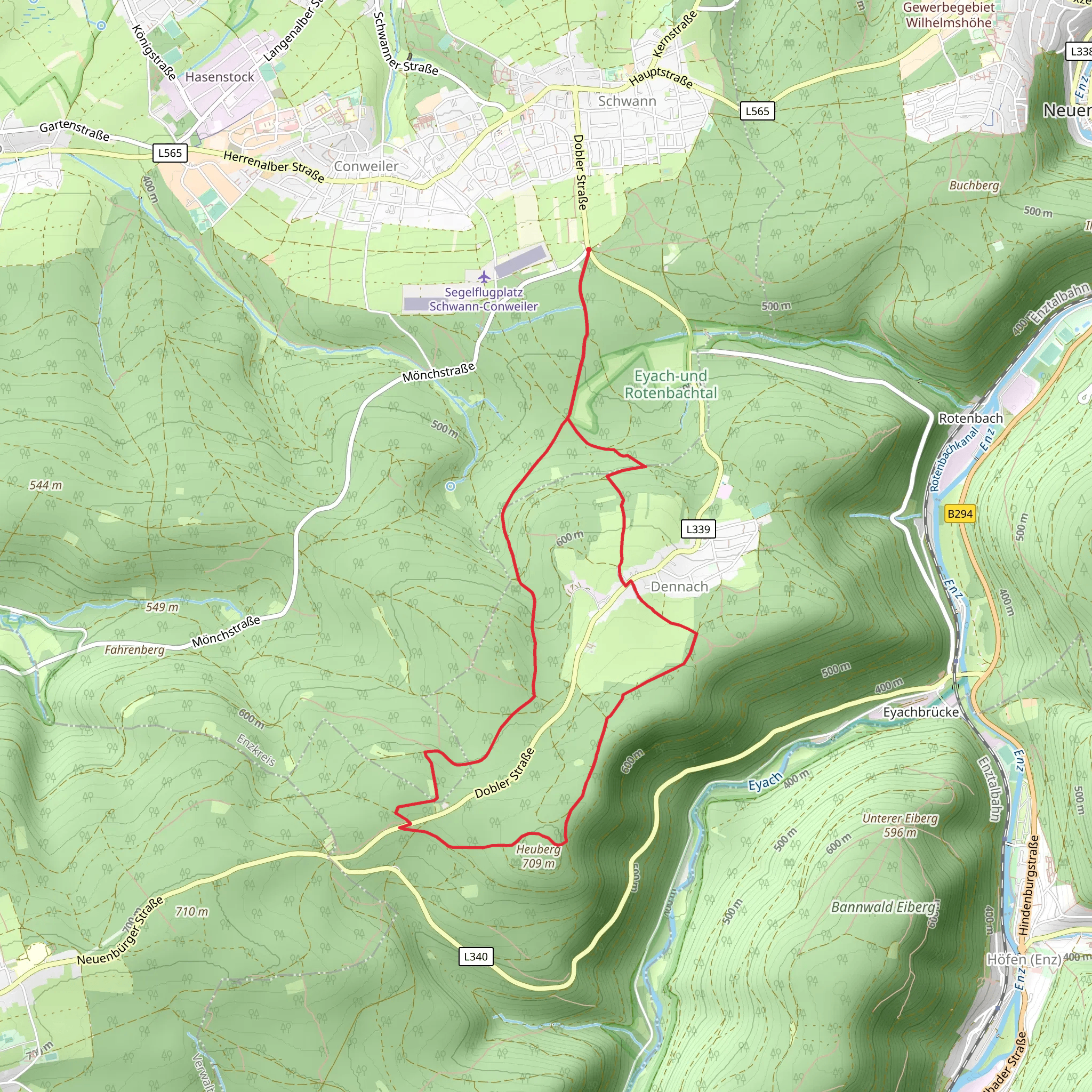Hirtenweg and Hohrißweg Loop mobile static map