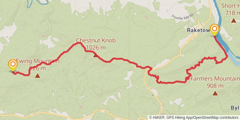 Virginia Highlands Trail stage 8 Map