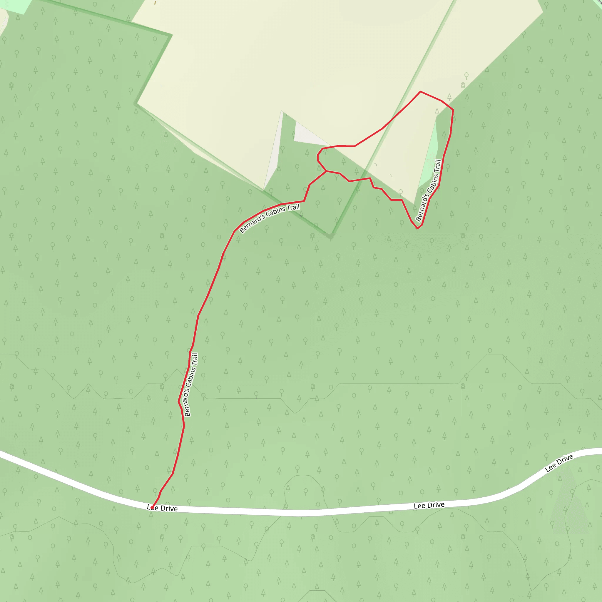 Bernard's Cabins Trail mobile static map