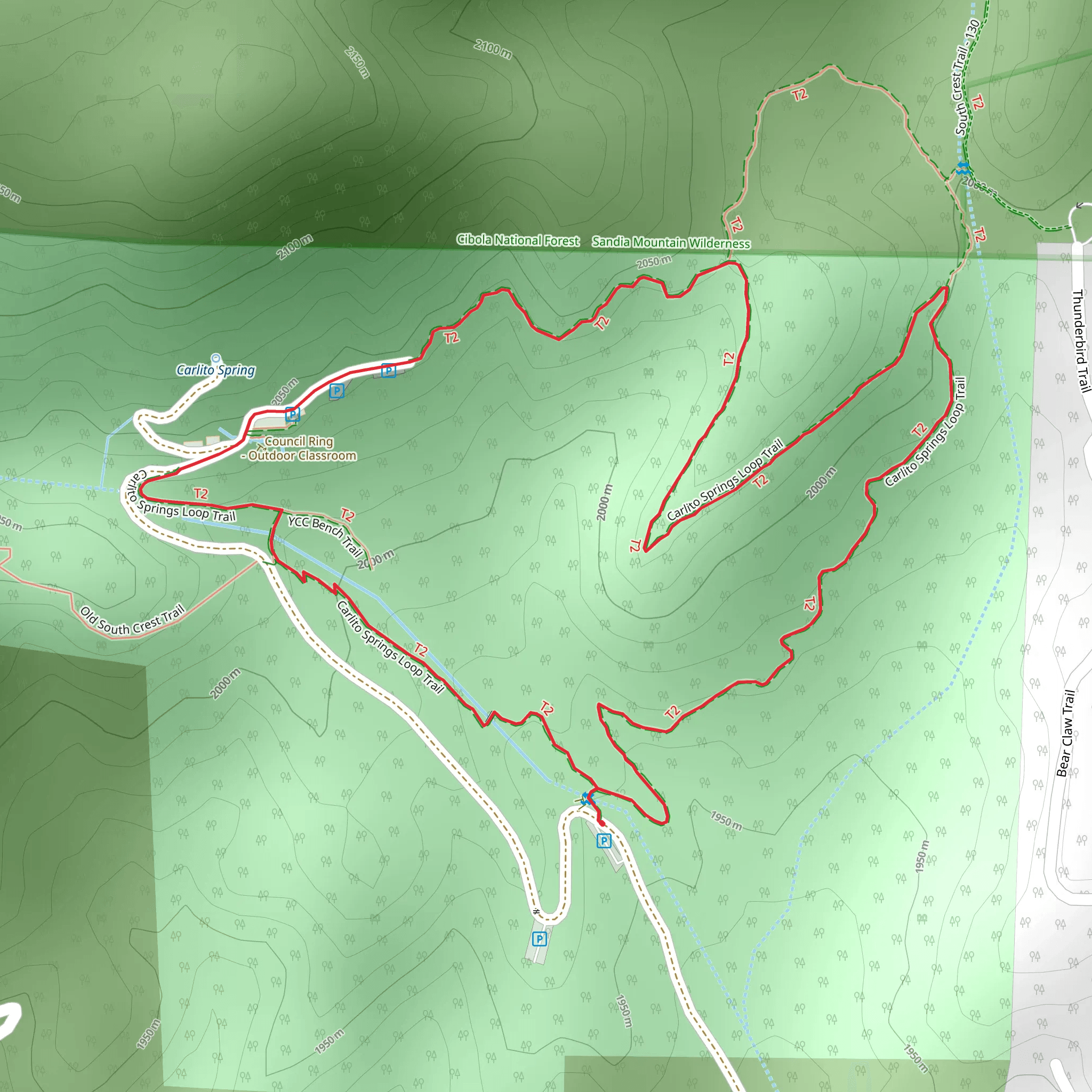 Carlito Springs Loop Trail mobile static map