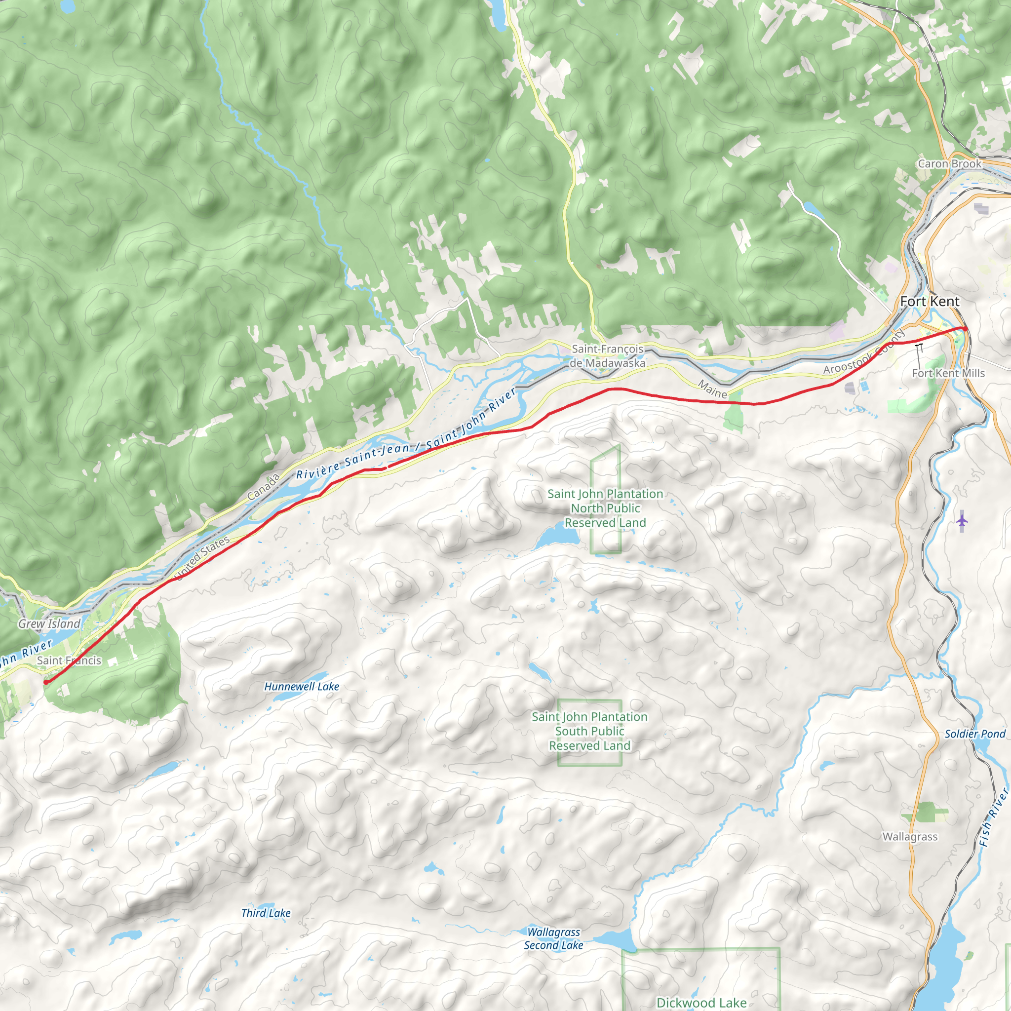 The St John Valley Heritage Trail mobile static map