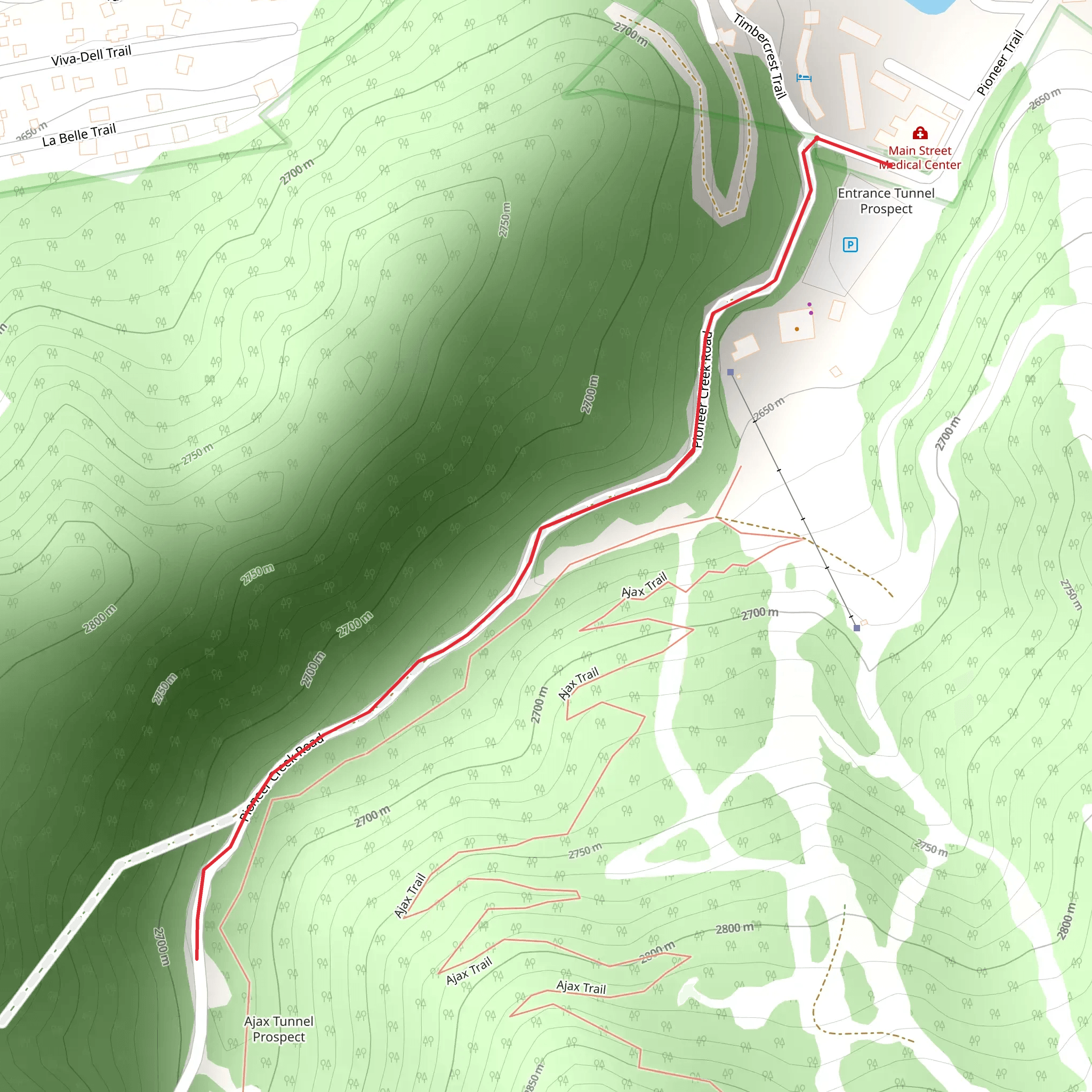Pioneer Creek Out and Back mobile static map