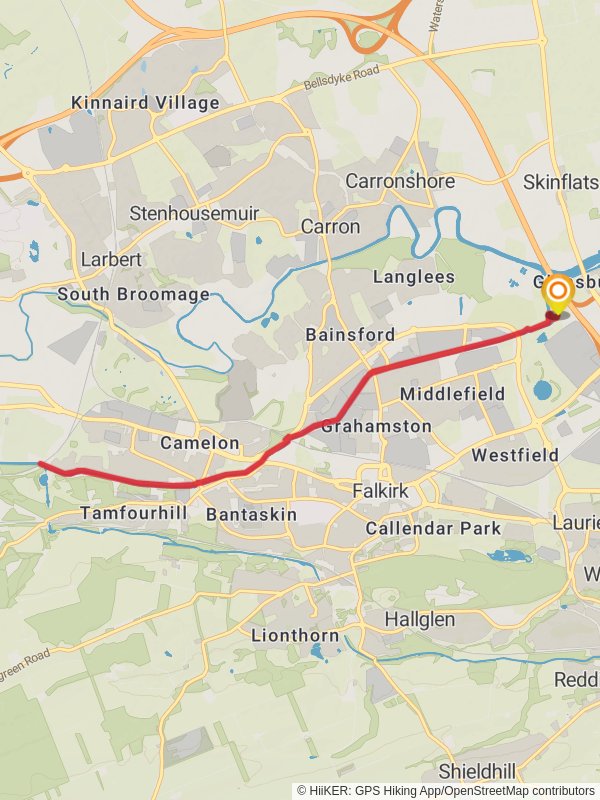 Map of The Falkirk Wheel and The Kelpies, Falkirk