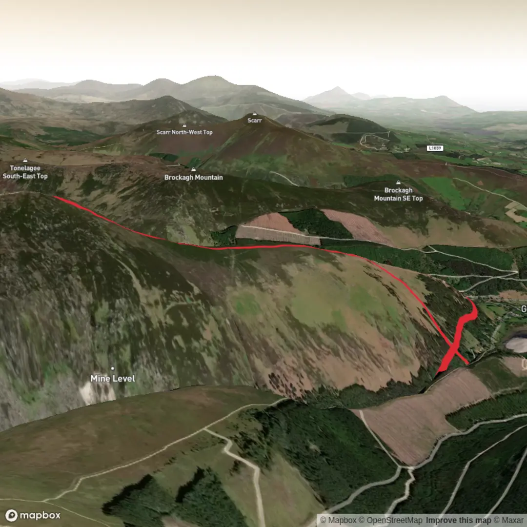 An image depicting the trail Camaderry East Top Loop and its surrounding area.