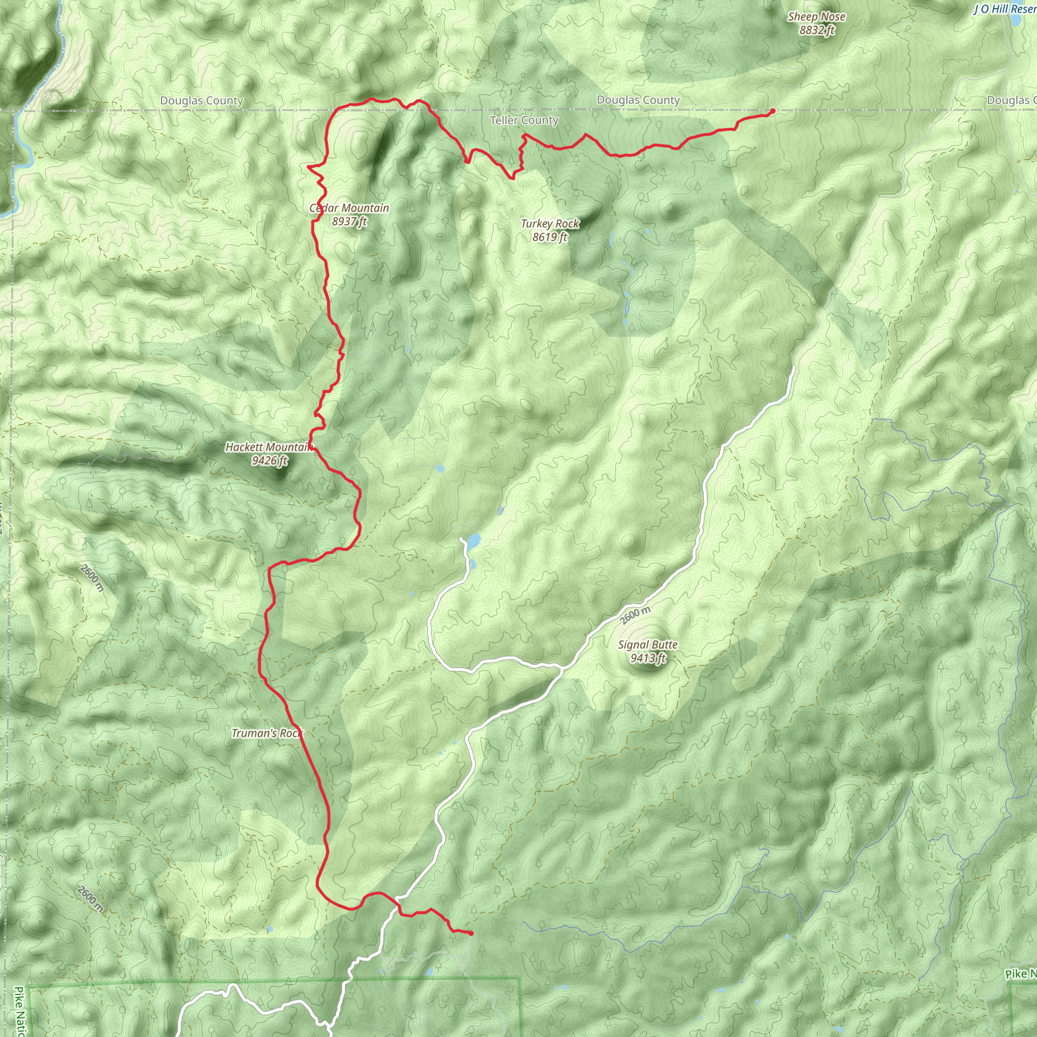 Cedar Mountain, Truman Rock mobile static map