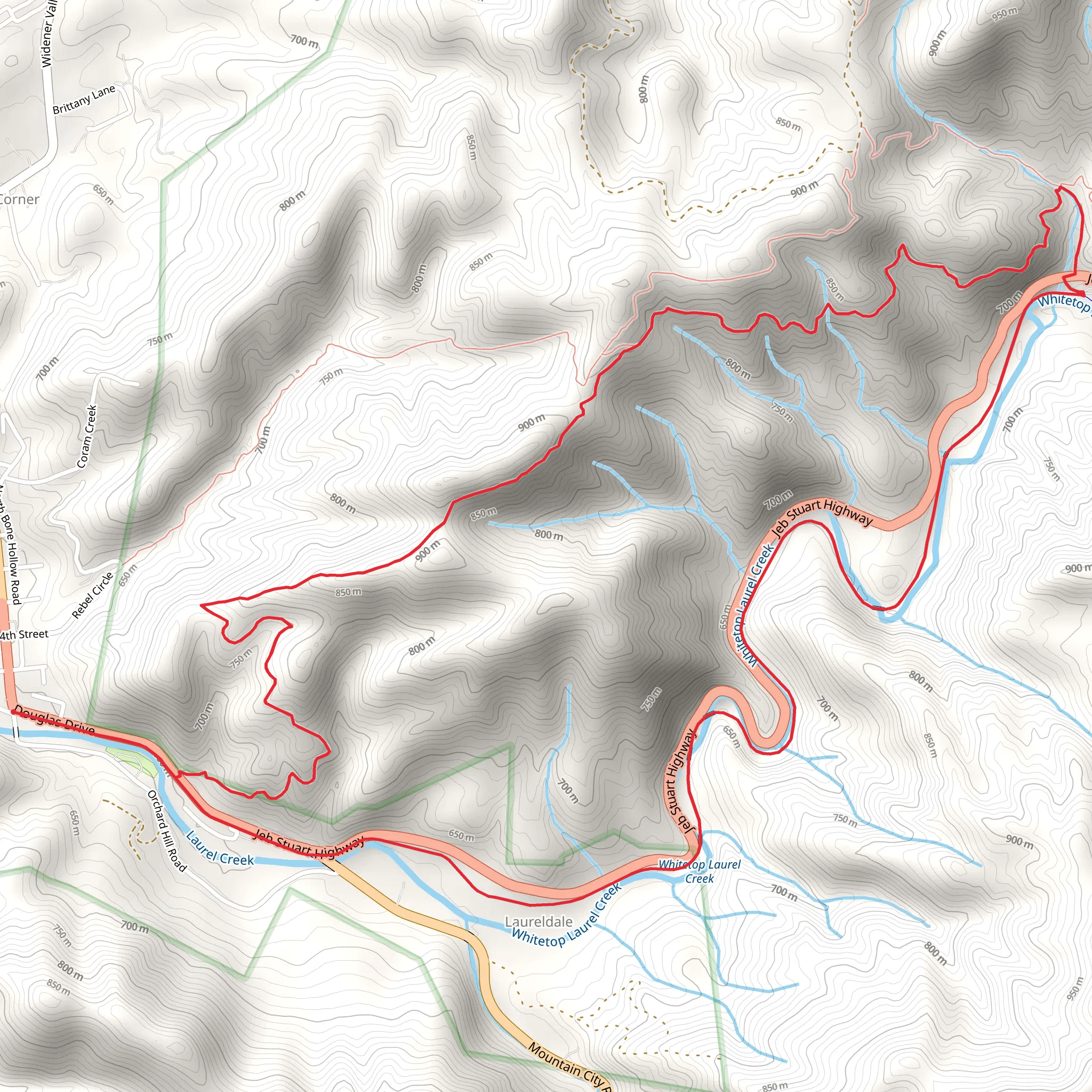 Appalachian and Virginia Creeper Loop Trail mobile static map