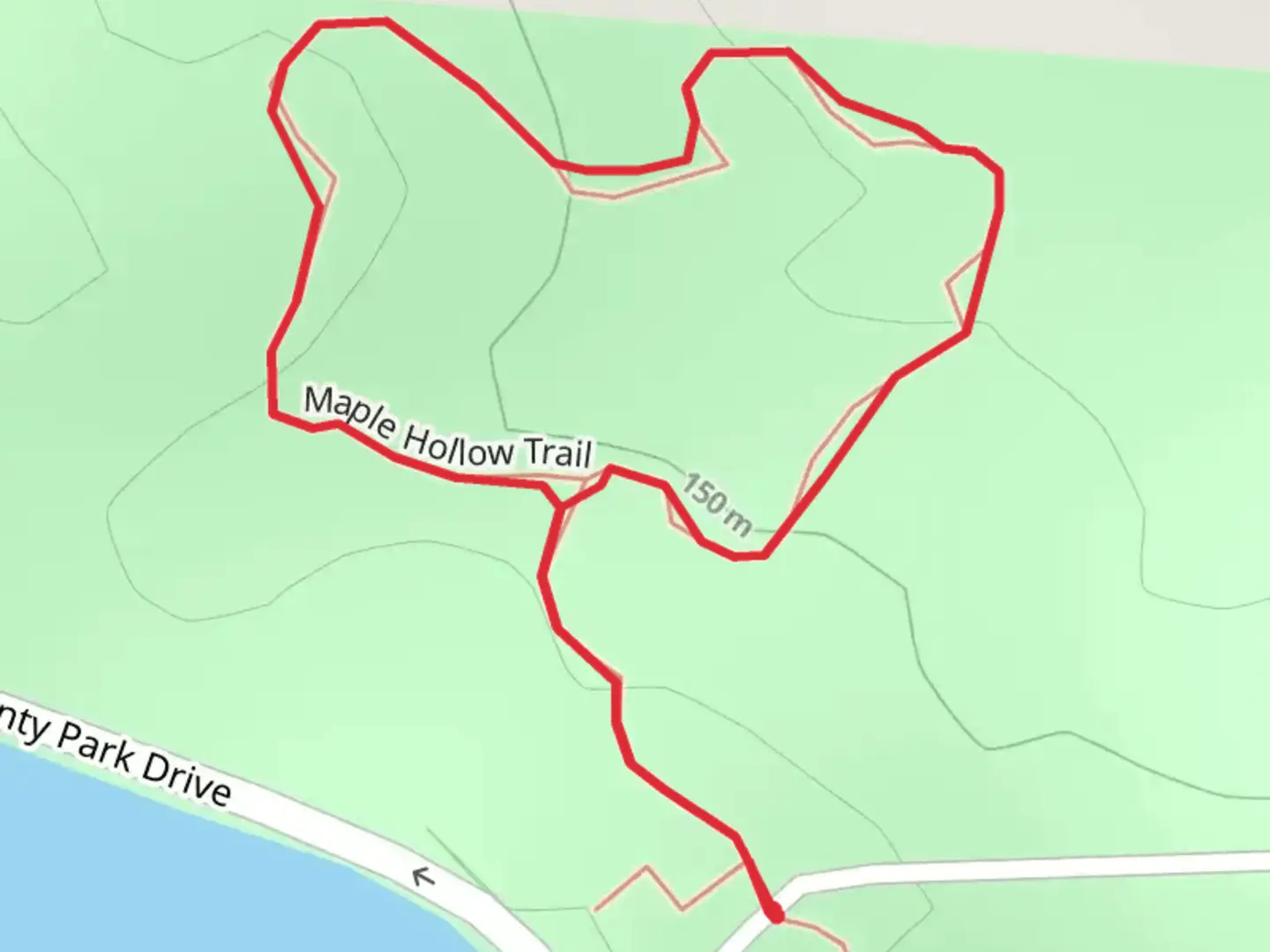An image depicting the trail Maple Hollow Loop Trail and its surrounding area.