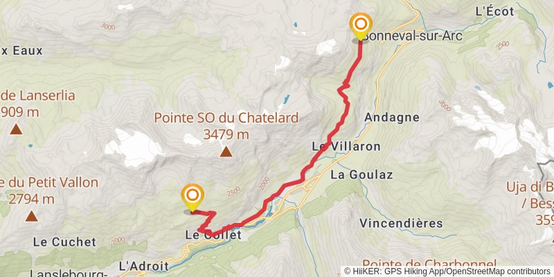 Tour de Haute Maurienne Vanoise stage 6 Map
