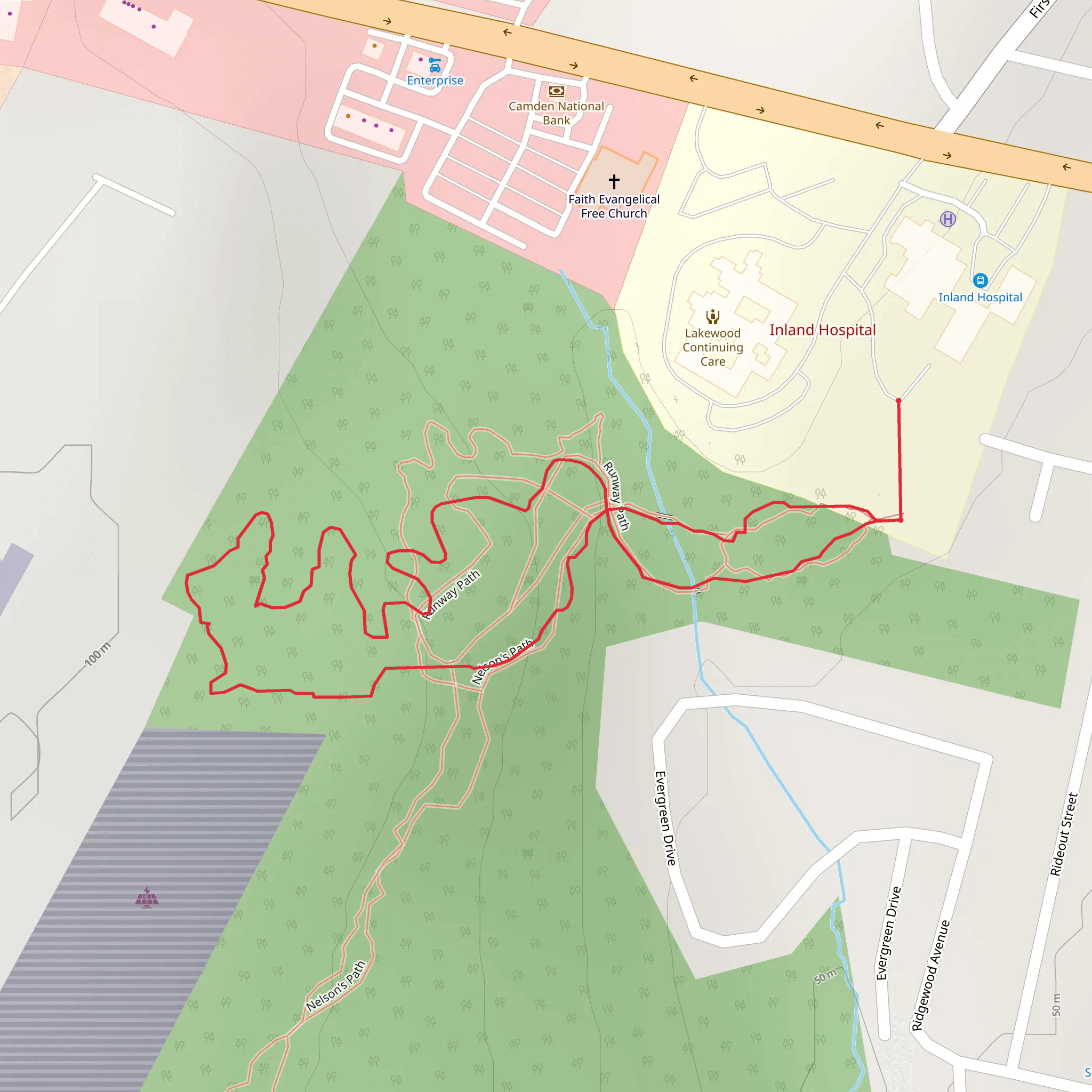 Inland Woods Loop Trail mobile static map