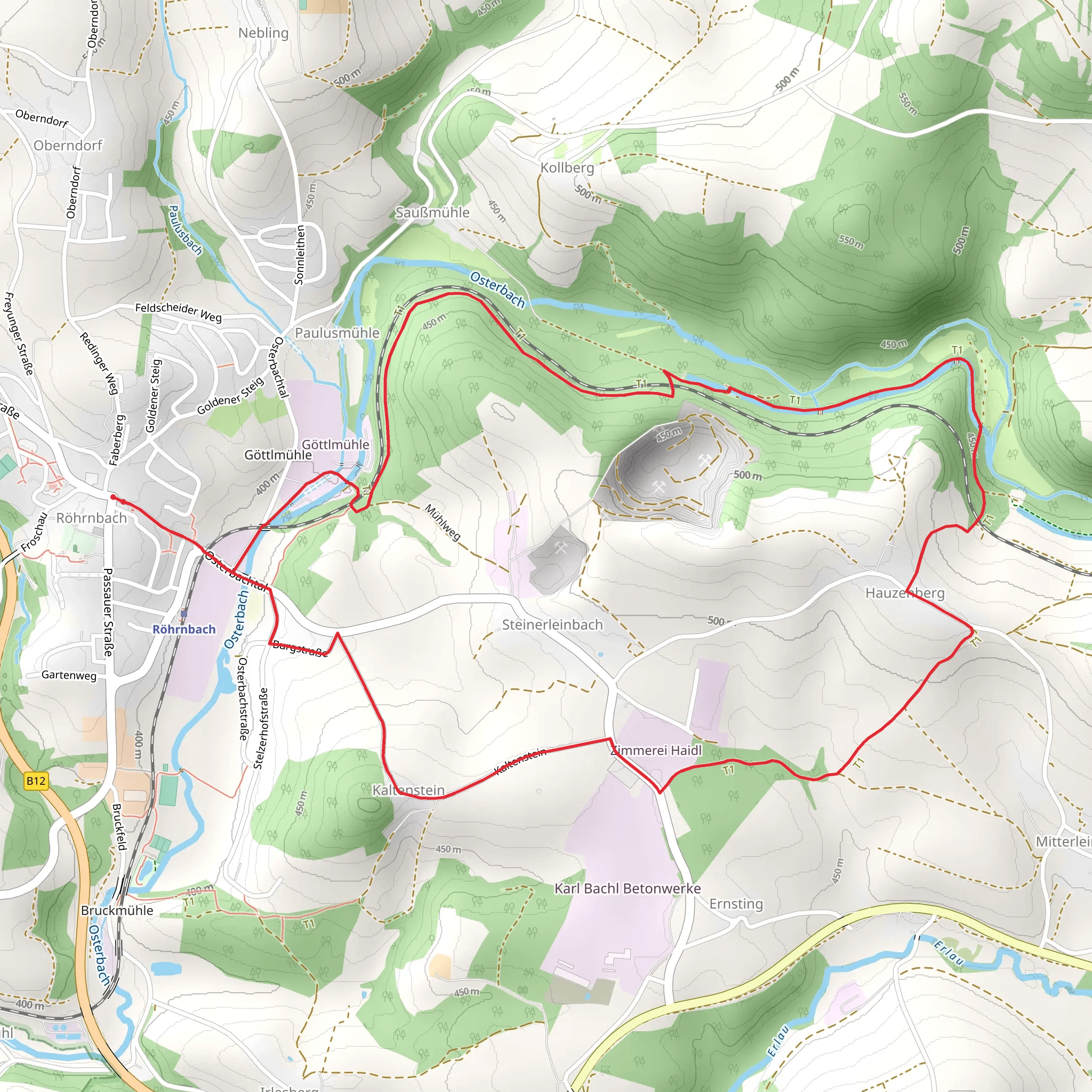 Unterer Goldener Steig and Muehlen bei Roehrnbach mobile static map