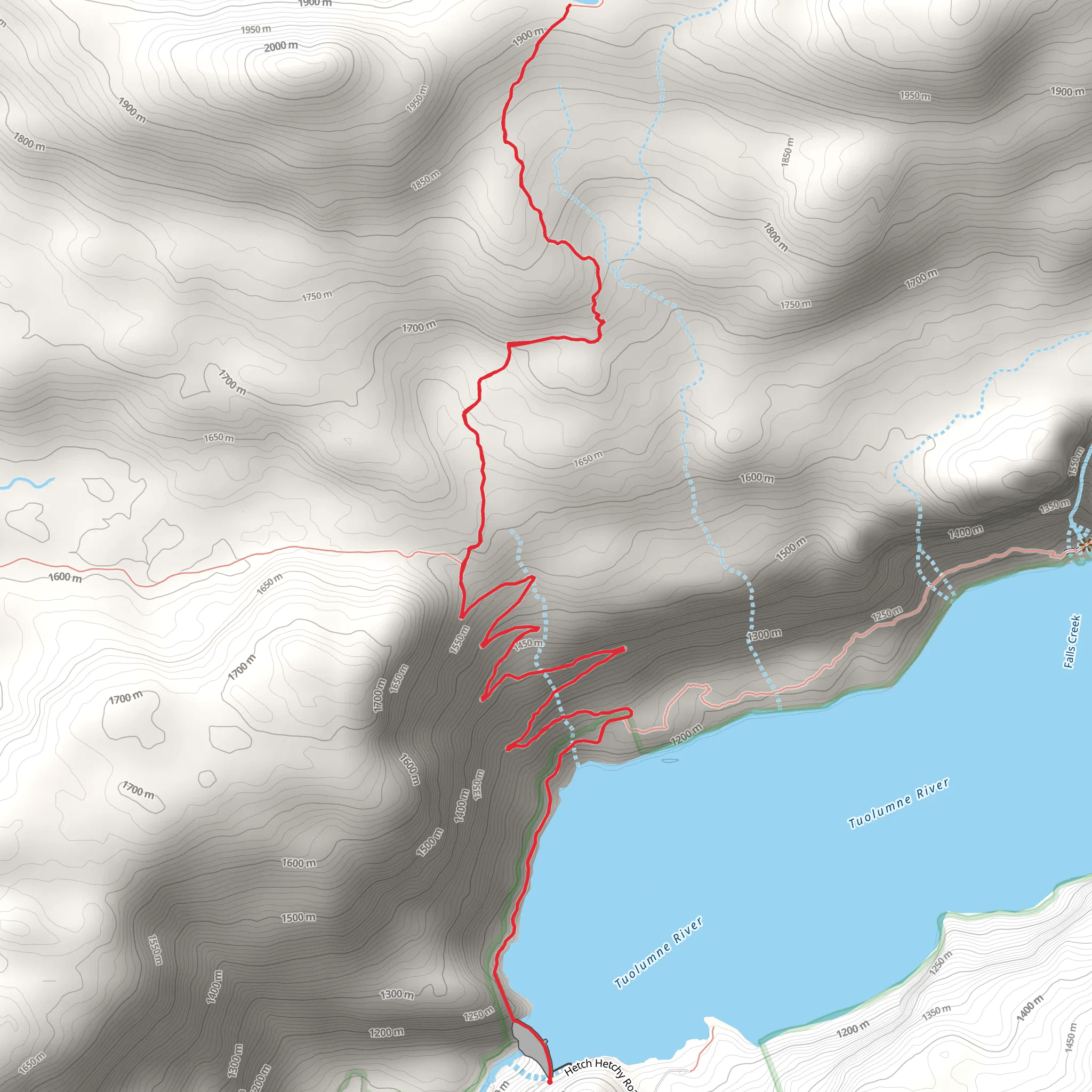 Miguel Meadow Fire Road - Hetch Hetchy Rerervoir mobile static map